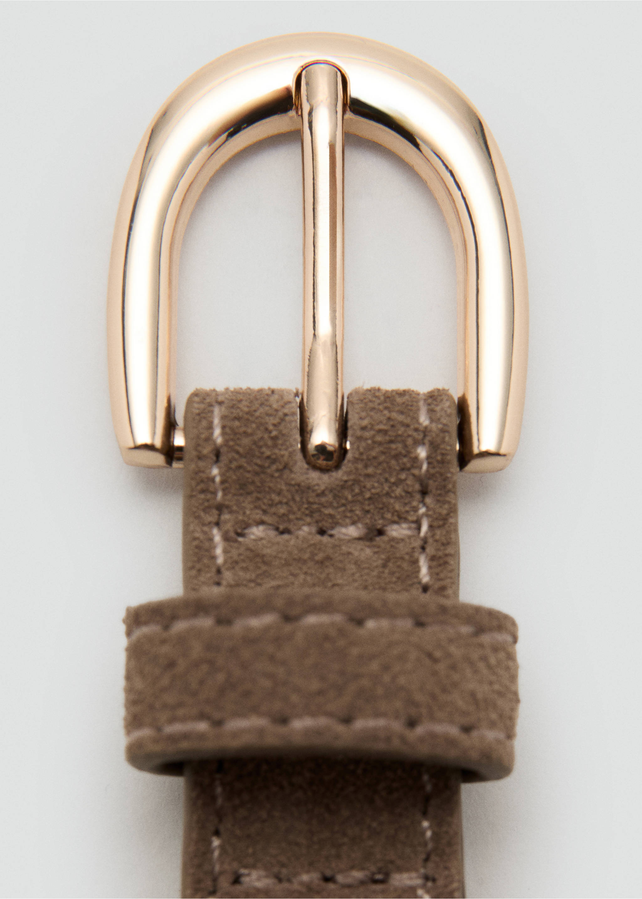 Suede leather belt - Medium plane, Medium Brown. Ref: 27042893-00.