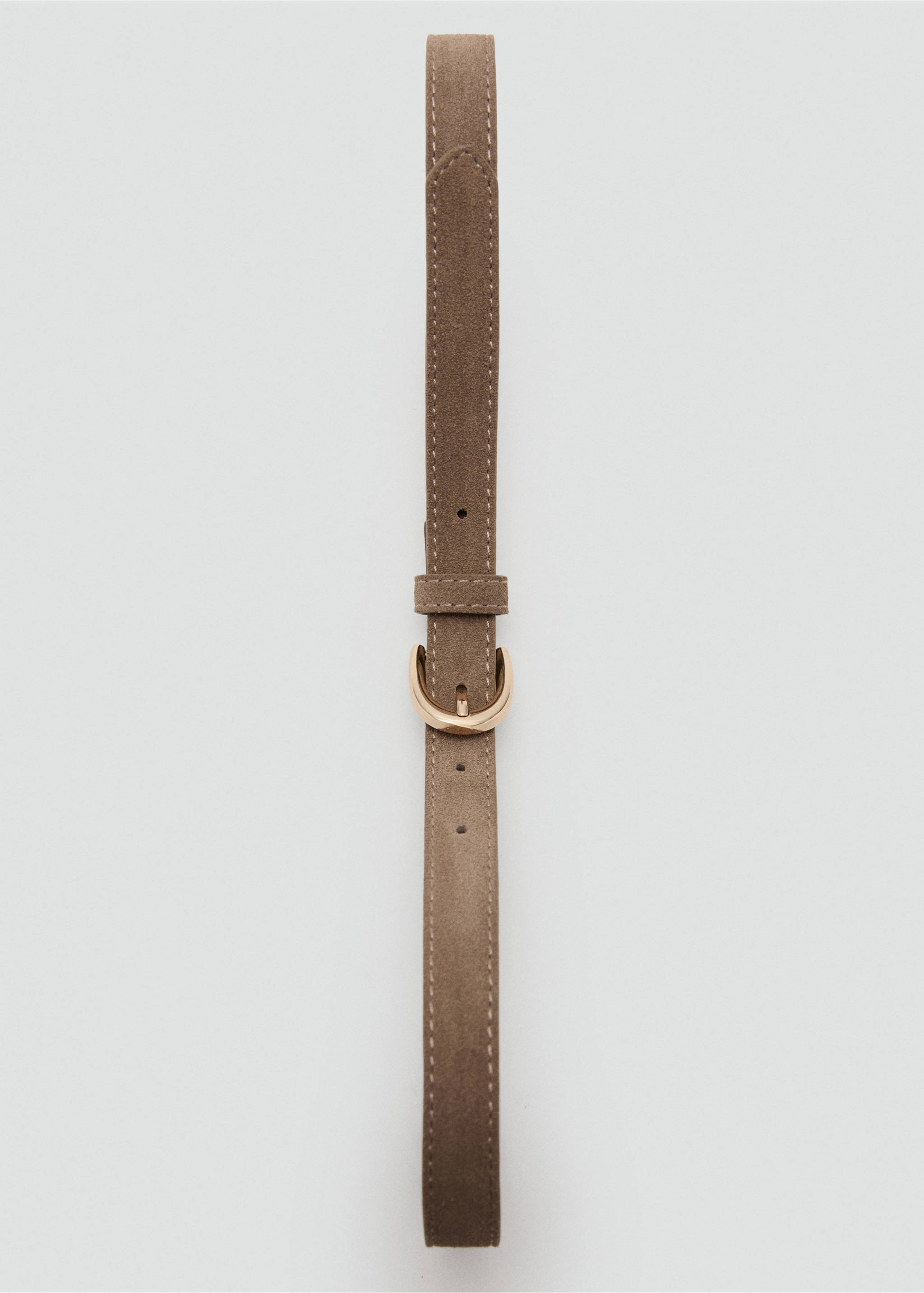 Suede leather belt - Details of the article 2, Medium Brown. Ref: 27042893-00.
