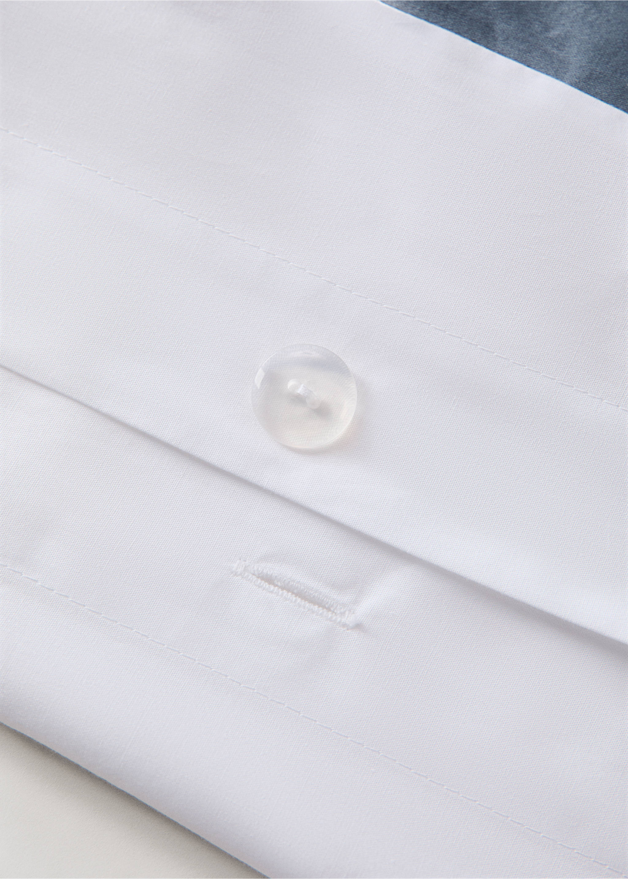 Percale cotton duvet cover 200 thread count satin edges Bed 150/160cm - Details of the article 2, Blue. Ref: 27042903-00.