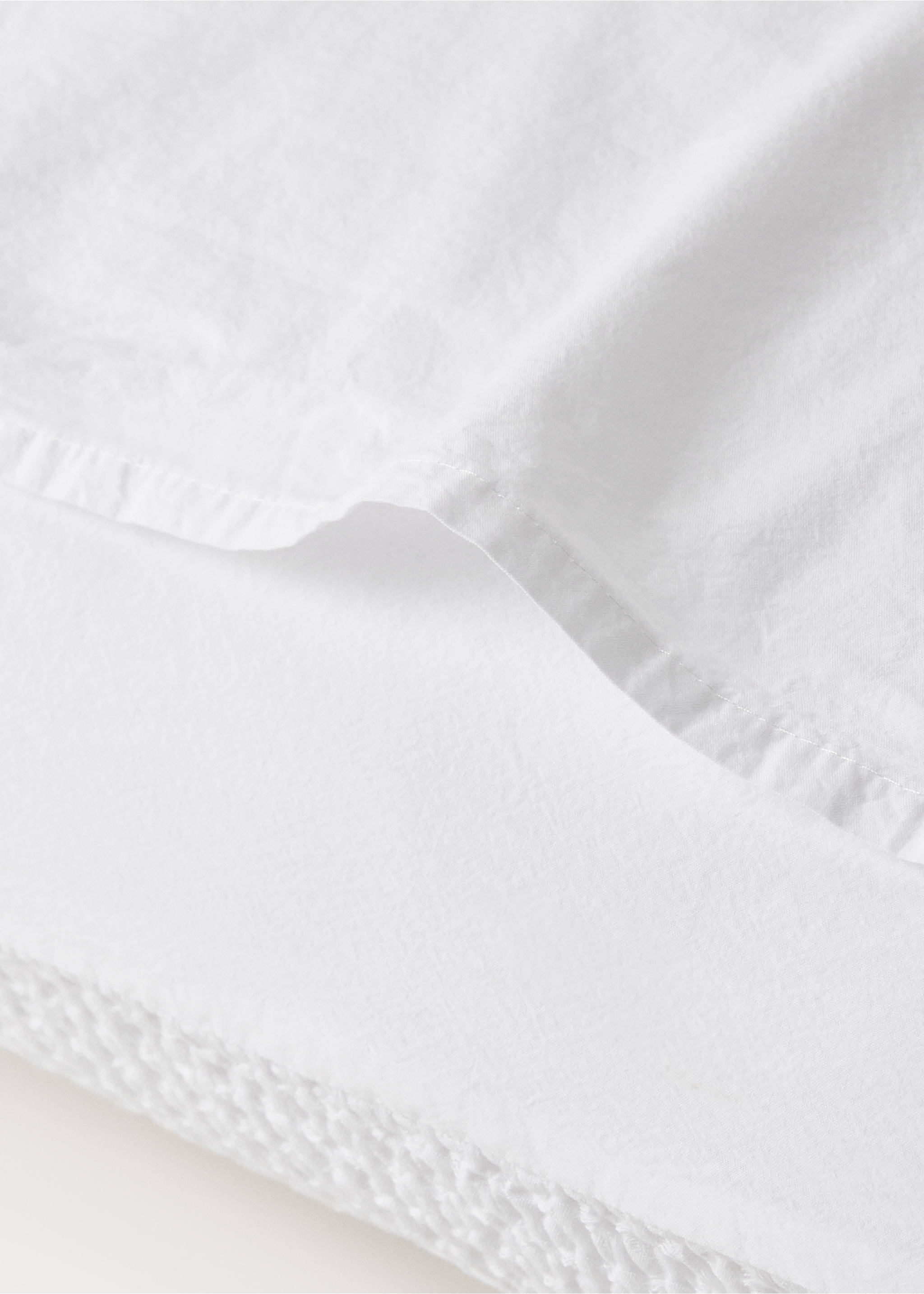 Two cotton waffle percale pillowcases 50x75 cm - Details of the article 3, White. Ref: 27042906-00.