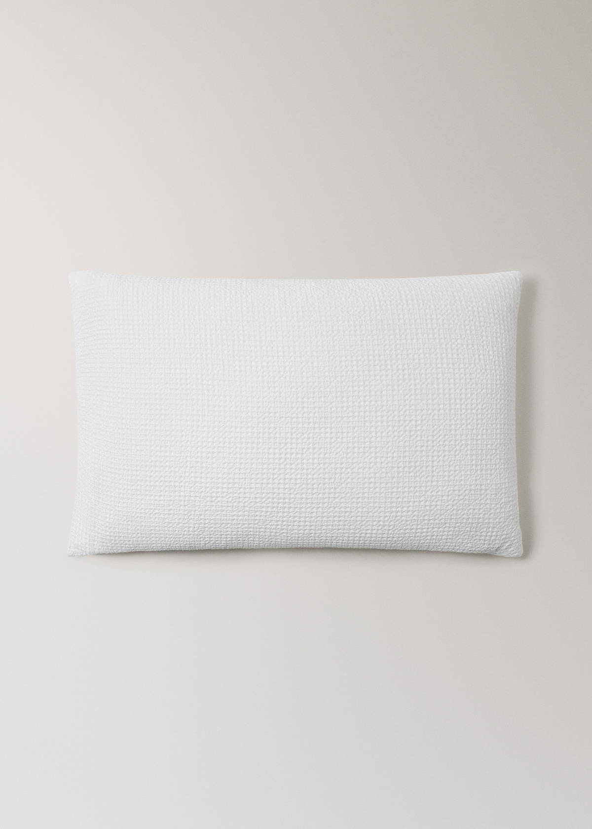 Two cotton waffle percale pillowcases 50x75 cm — White