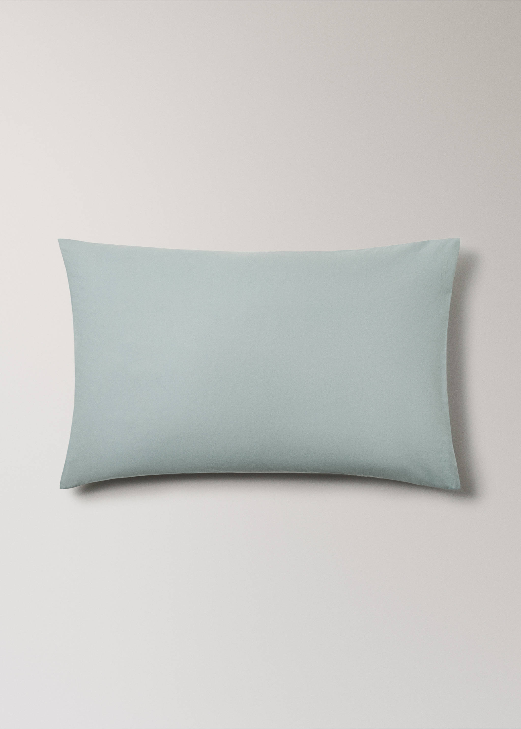 Two 200-thread count percale cotton pillowcases 50x75cm - Article without model, Aqua Green. Ref: 27042917-00.