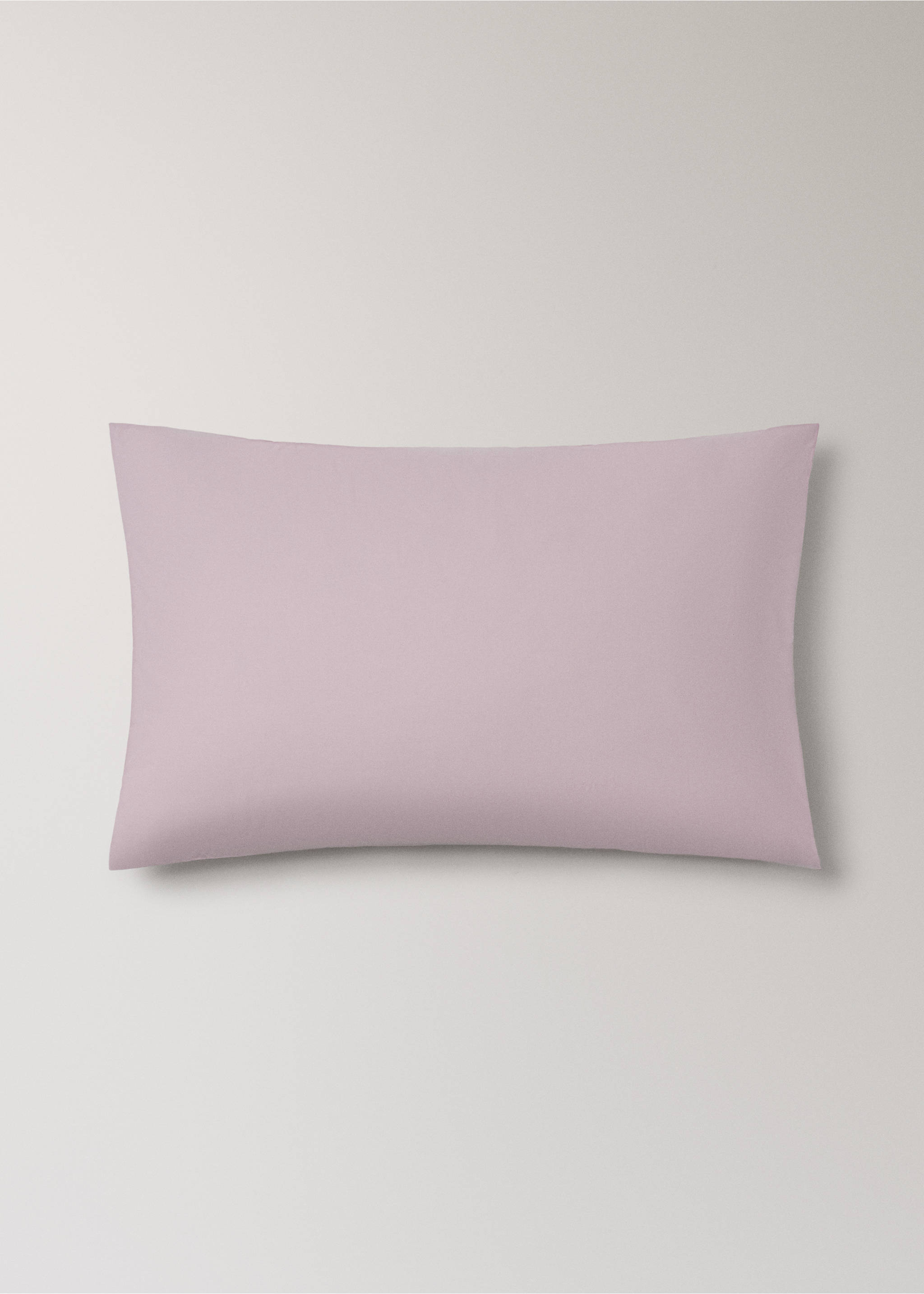 Two 200-thread count percale cotton pillowcases 50x75cm - Article without model, Light/Pastel Purple. Ref: 27042917-00.