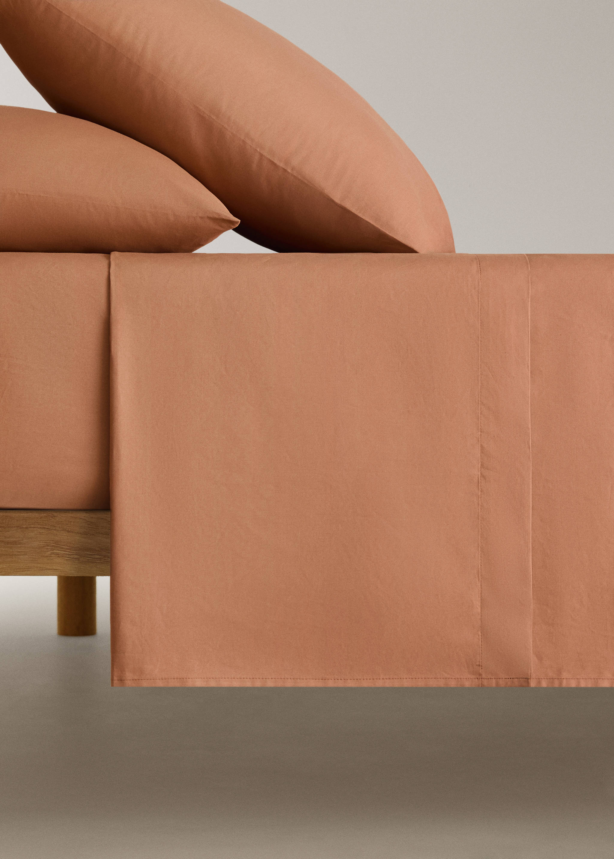 200-thread count percale cotton top sheet for 180/200 cm bed - Article without model