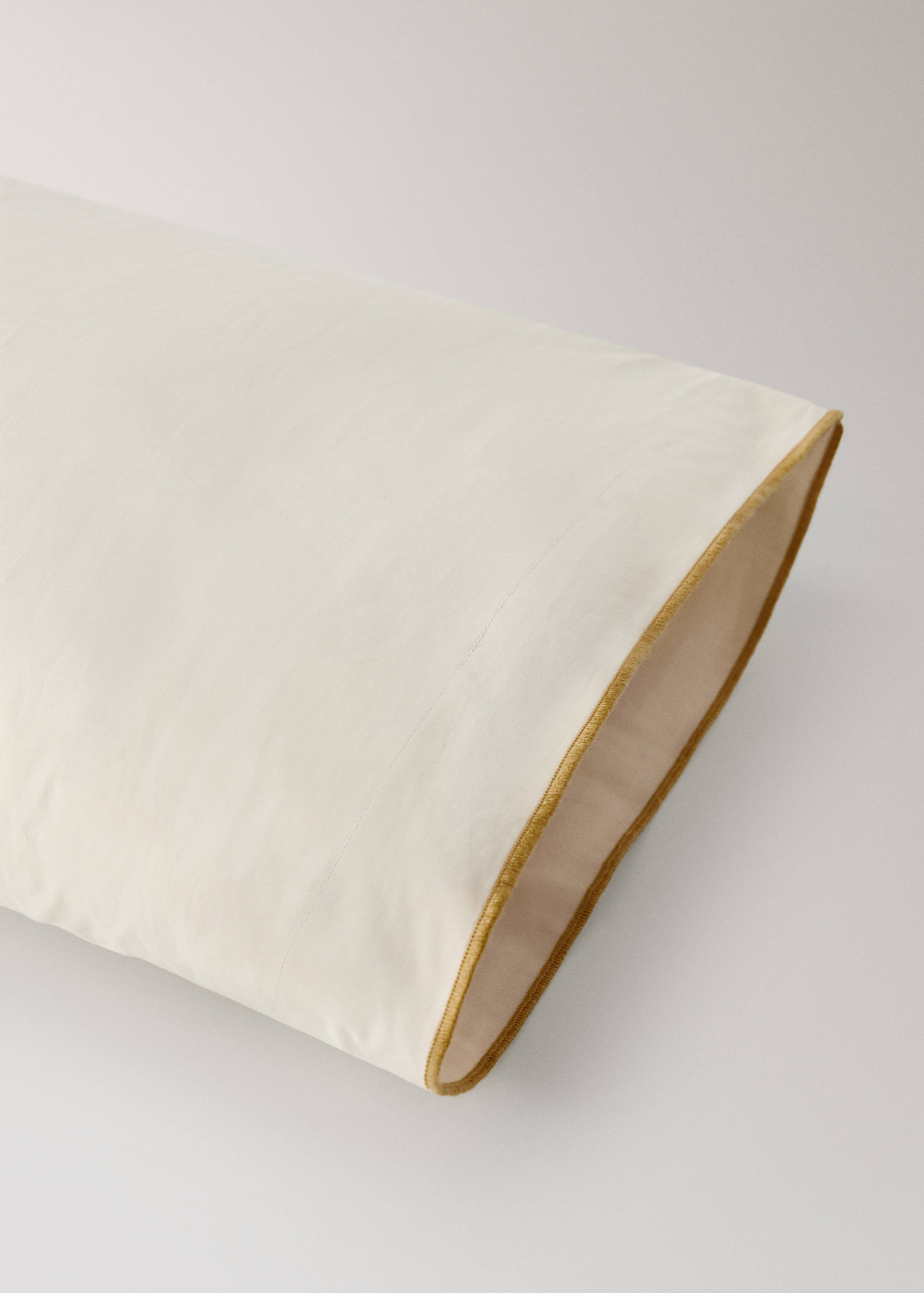 Reversible colour percale cotton pillow cover 45x110cm - Details of the article 2