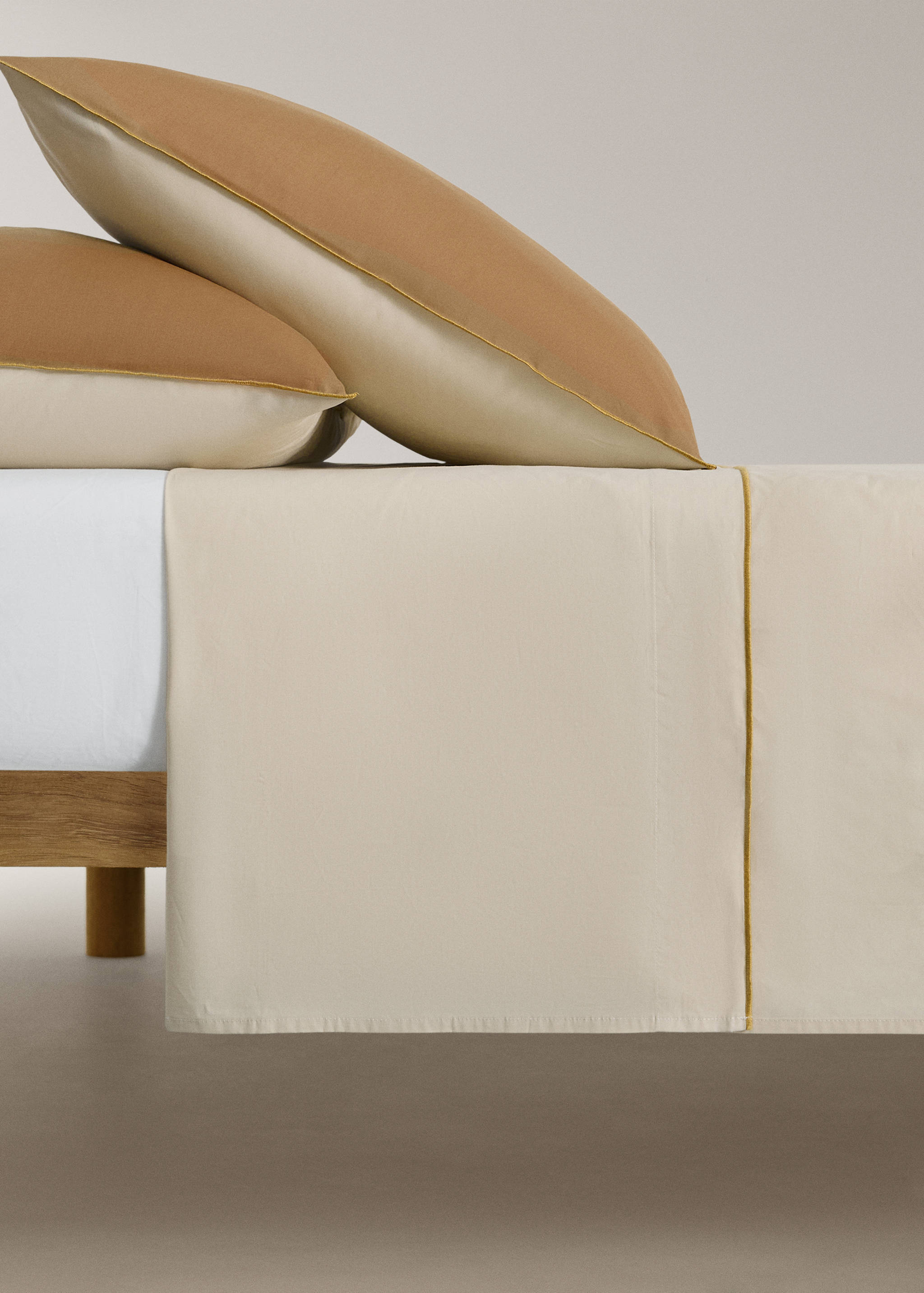 Reversible colour percale cotton top sheet for 90 cm bed - Article without model