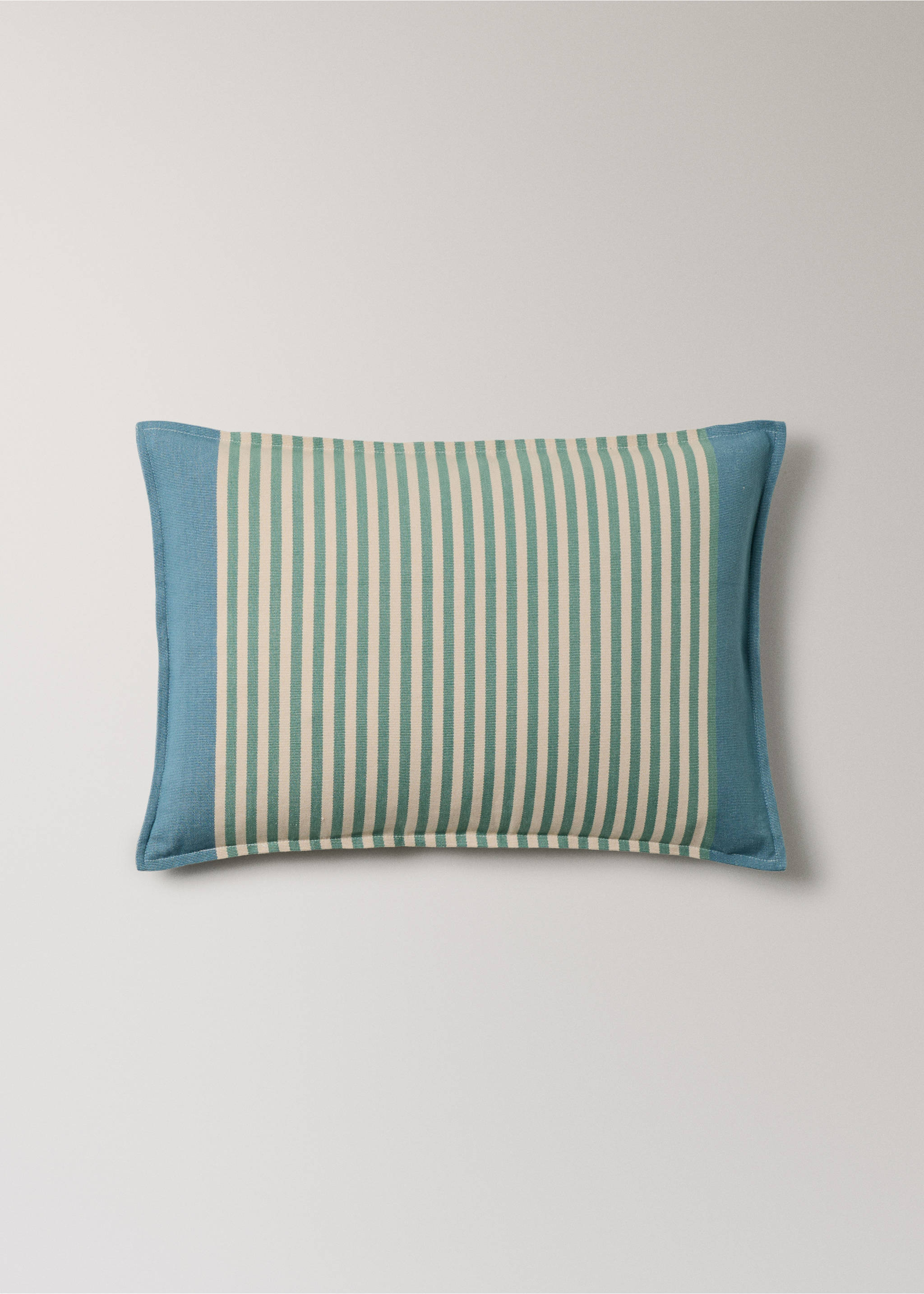Cotton stripe cushion cover 40x60 cm - Article without model, Blue. Ref: 27042923-00.