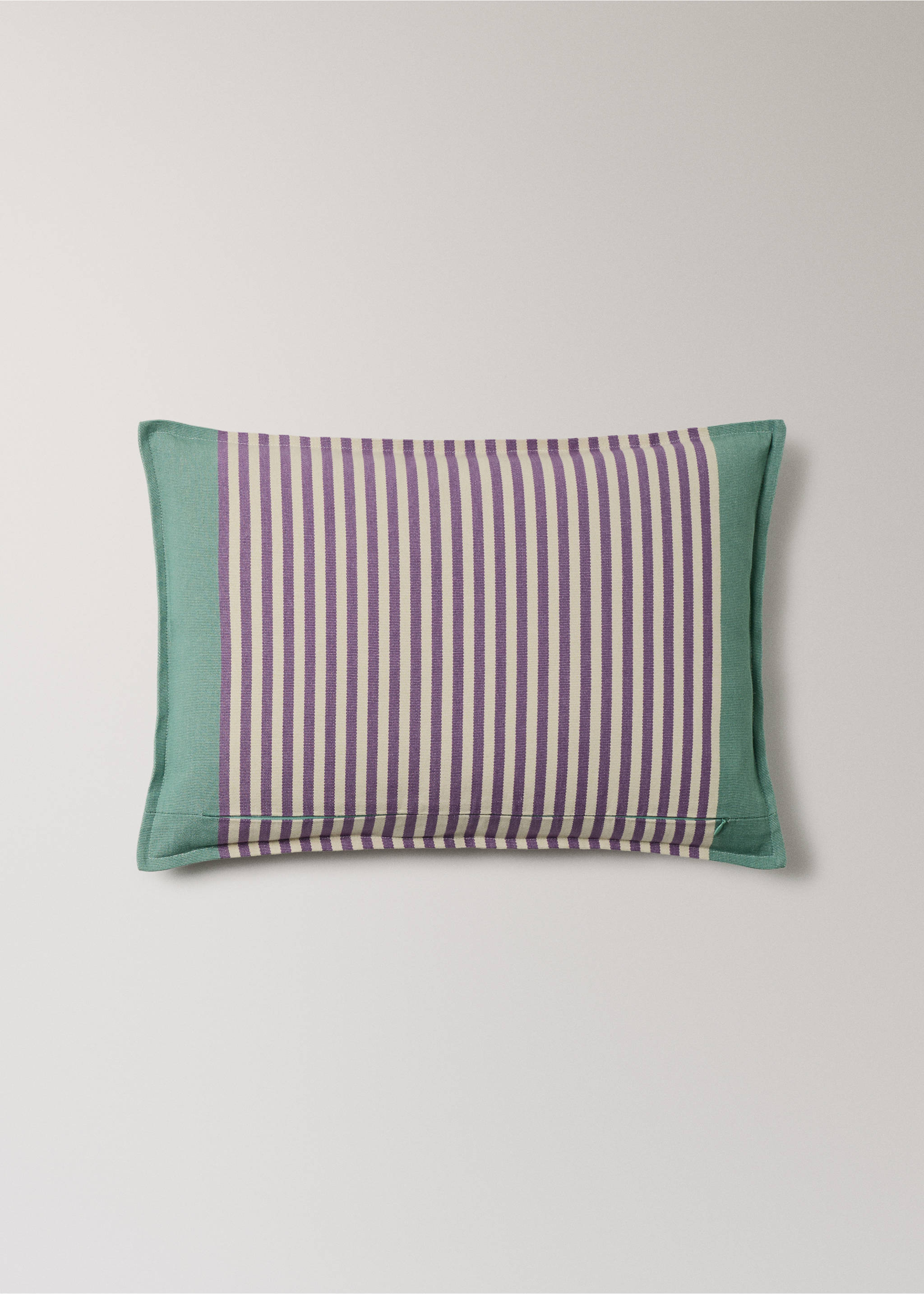 Cotton stripe cushion cover 40x60 cm - Details of the article 4, Blackberry. Ref: 27042923-00.