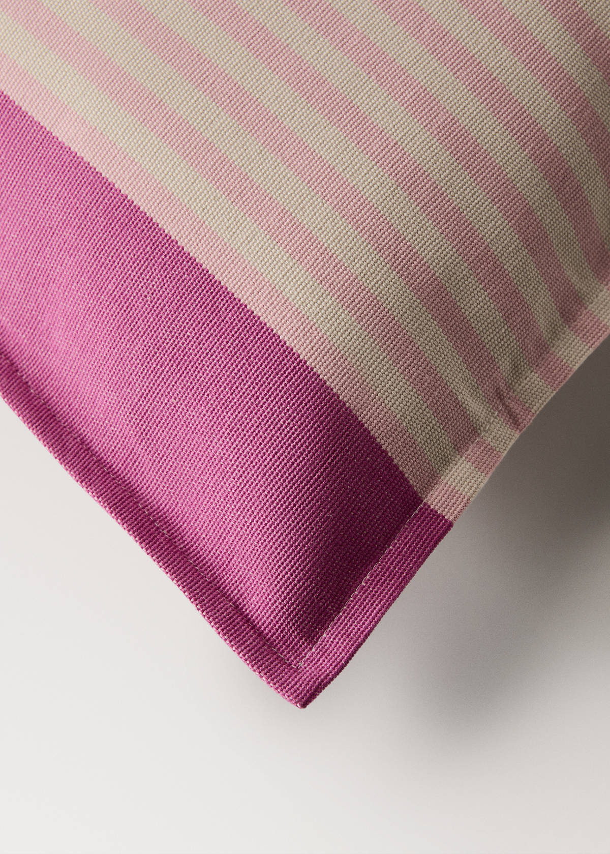 Cotton stripe cushion cover 40x60 cm — Pastel Pink