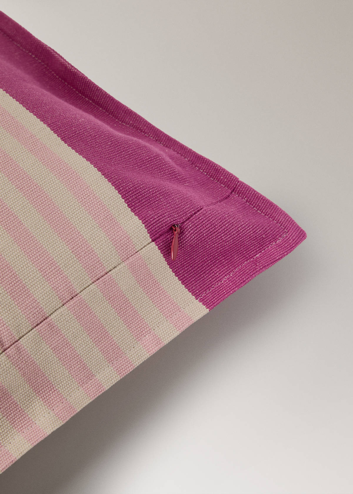 Cotton stripe cushion cover 40x60 cm — Pastel Pink