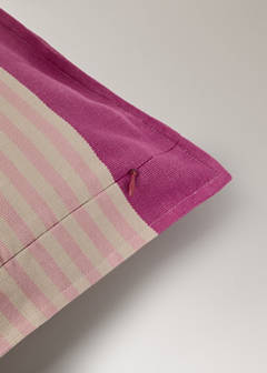 Cotton stripe cushion cover 40x60 cm — Pastel Pink 3
