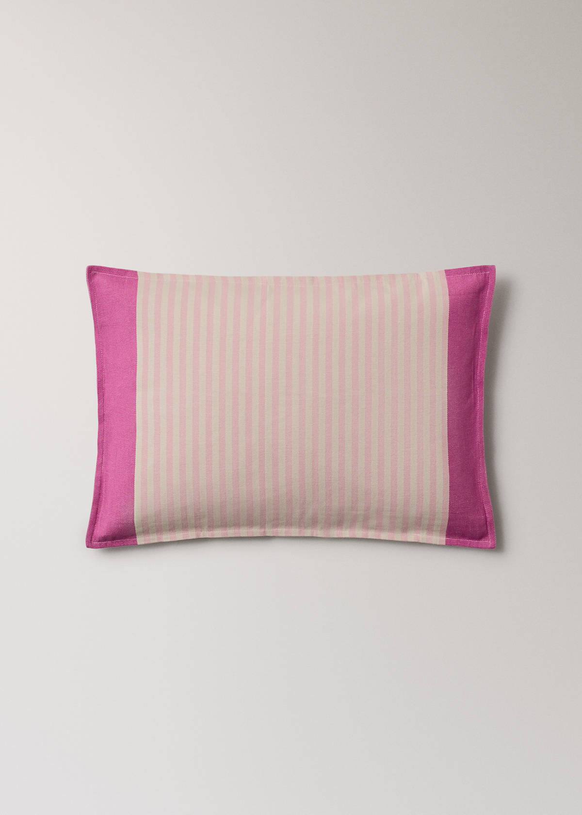 Cotton stripe cushion cover 40x60 cm — Pastel Pink