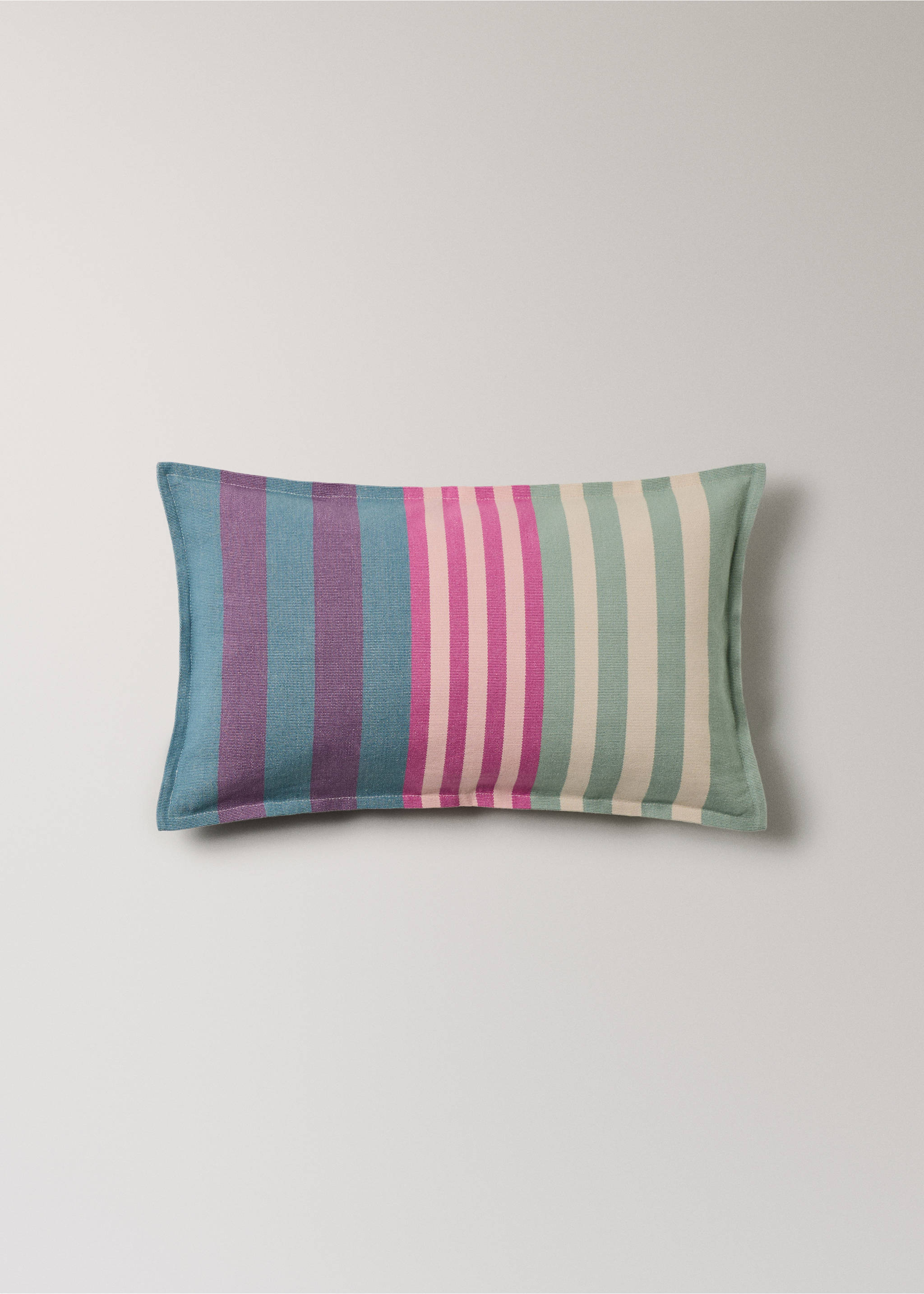 Cotton cushion cover with striped design 30x50 cm - Article without model, Pastel Pink. Ref: 27042924-00.