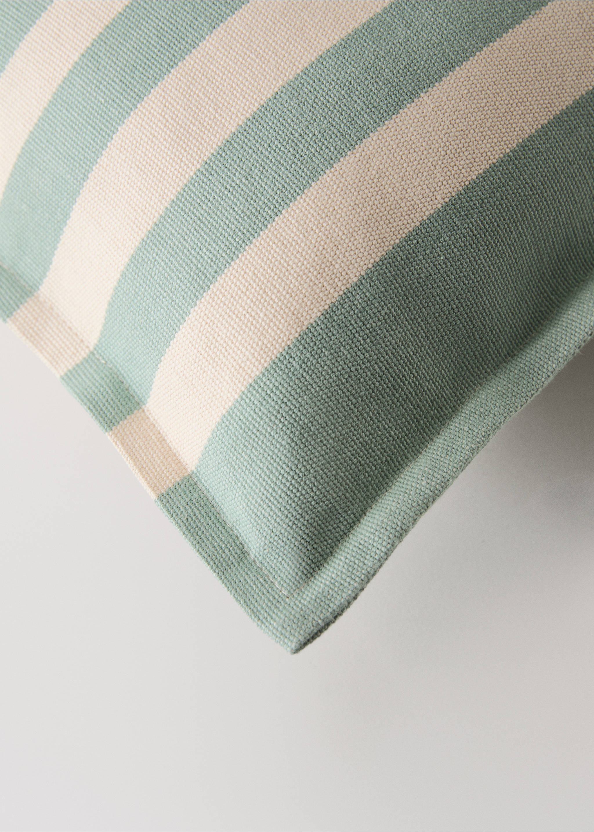 Cotton cushion cover with striped design 30x50 cm - Details of the article 1, Pastel Pink. Ref: 27042924-00.