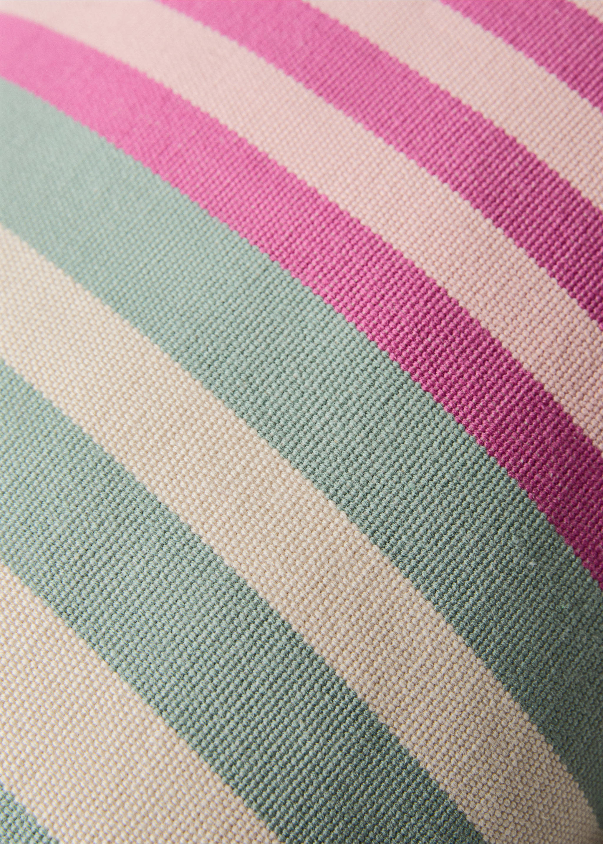 Cotton cushion cover with striped design 30x50 cm - Details of the article 3, Pastel Pink. Ref: 27042924-00.