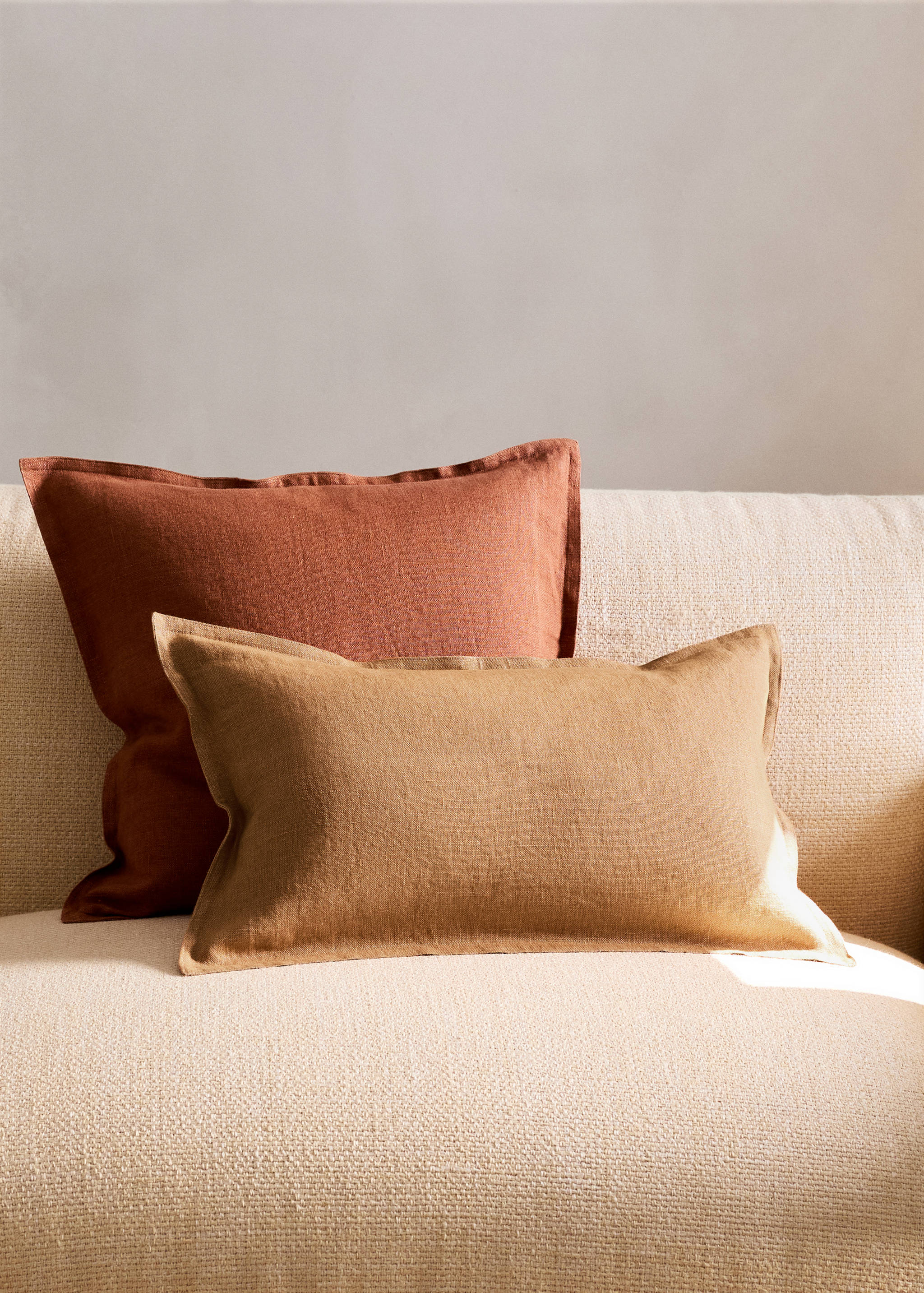 Linen cushion cover with flange 30x50 cm - General plane
