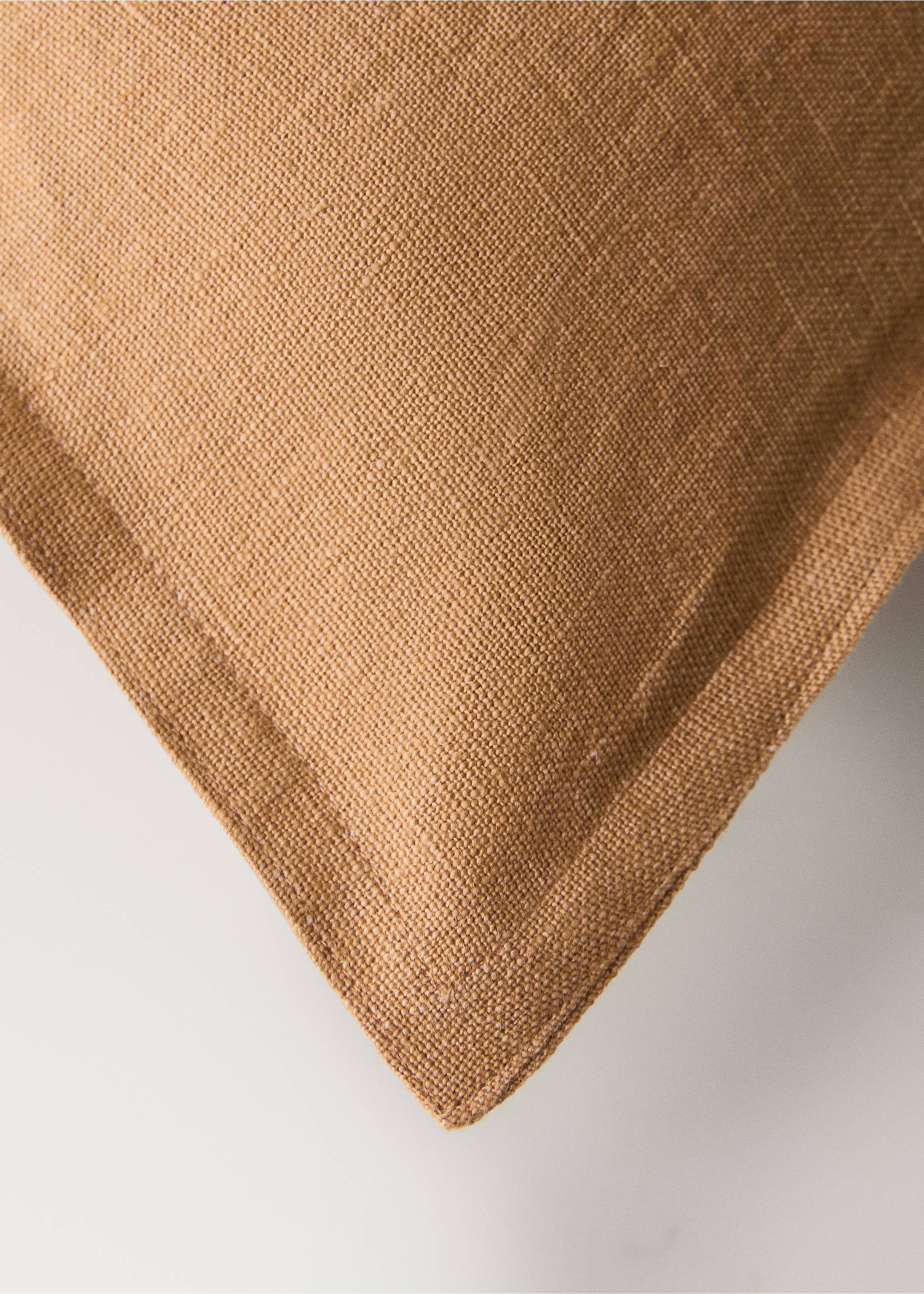 Linen cushion cover with flange 30x50 cm - Details of the article 2, Burnt Orange. Ref: 27042928-00.