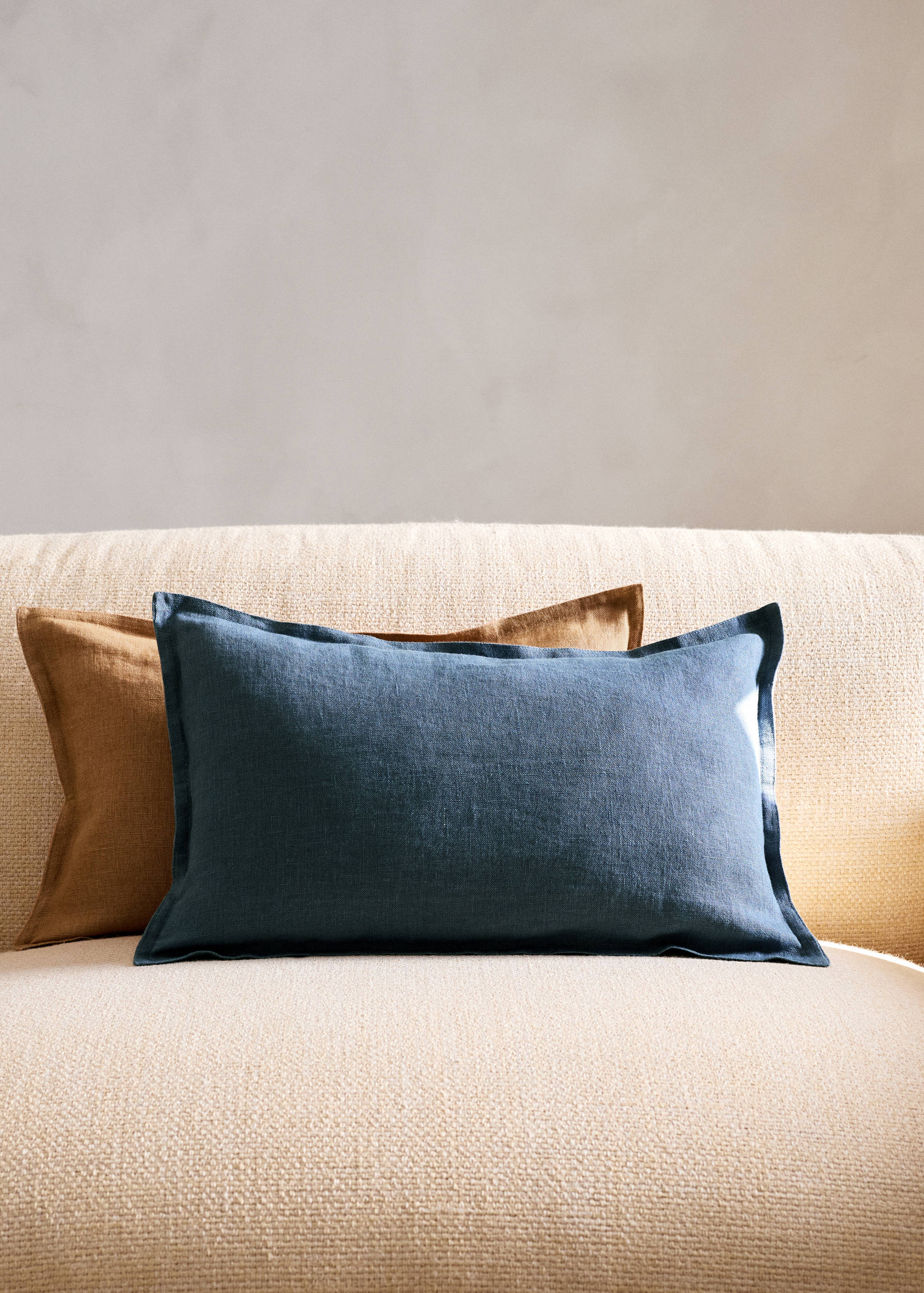 Linen cushion cover with flange 30x50 cm - General plane