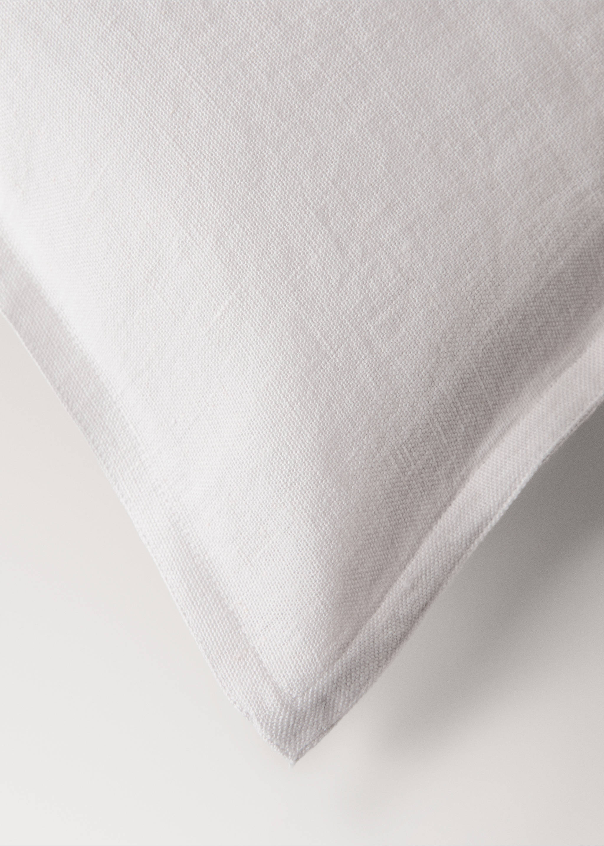 Linen cushion cover with flange 30x50 cm - Details of the article 2, Light Heather Grey. Ref: 27042928-00.