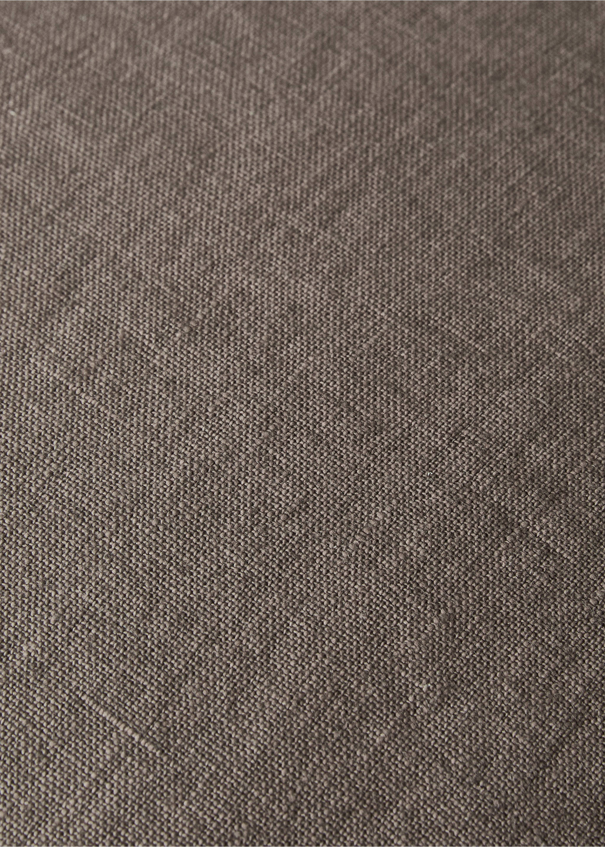 Linen cushion cover with flange 45x45 cm - Details of the article 4, Medium Brown. Ref: 27042929-00.