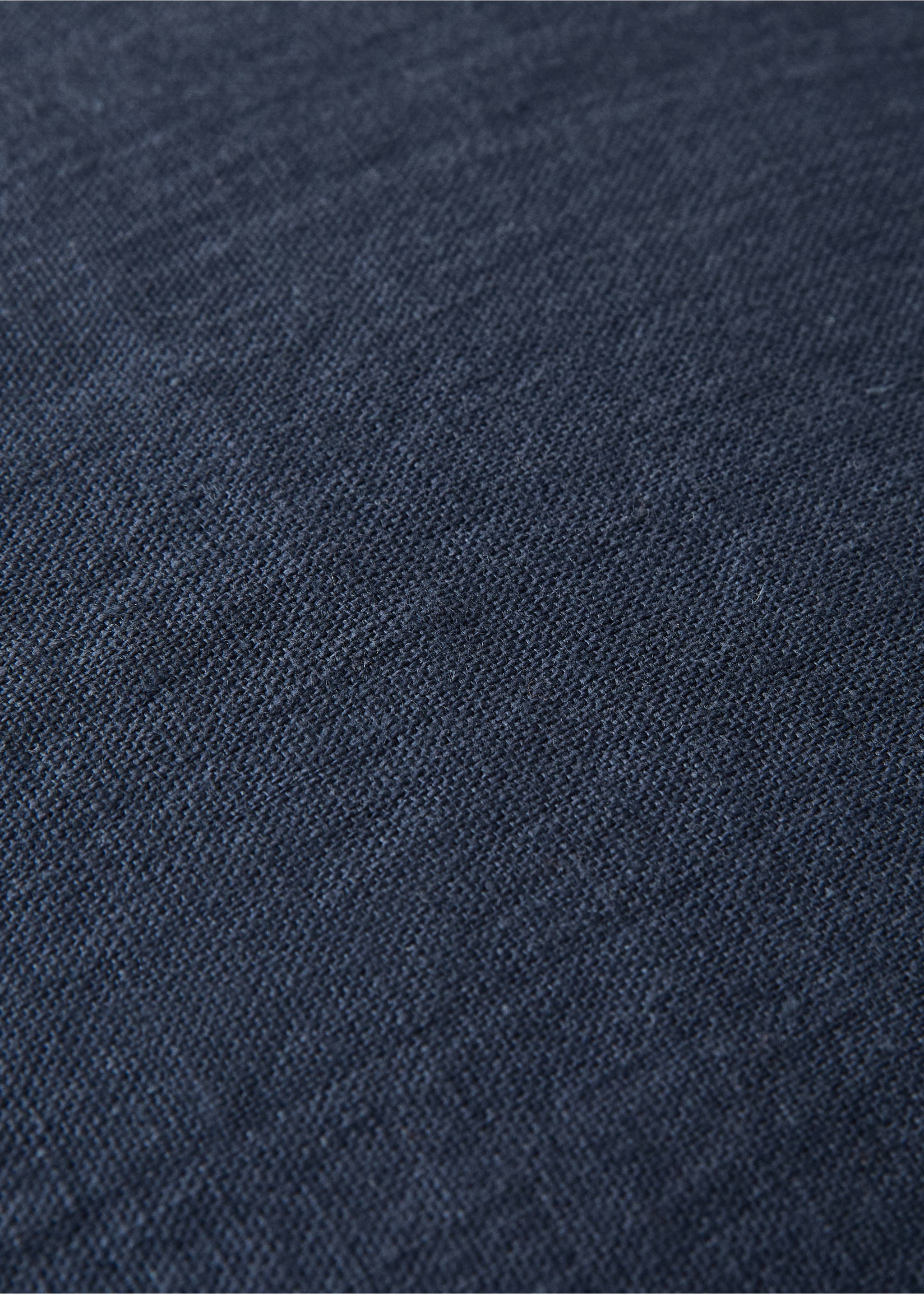 Linen cushion cover with flange 45x45 cm - Details of the article 4, Navy. Ref: 27042929-00.