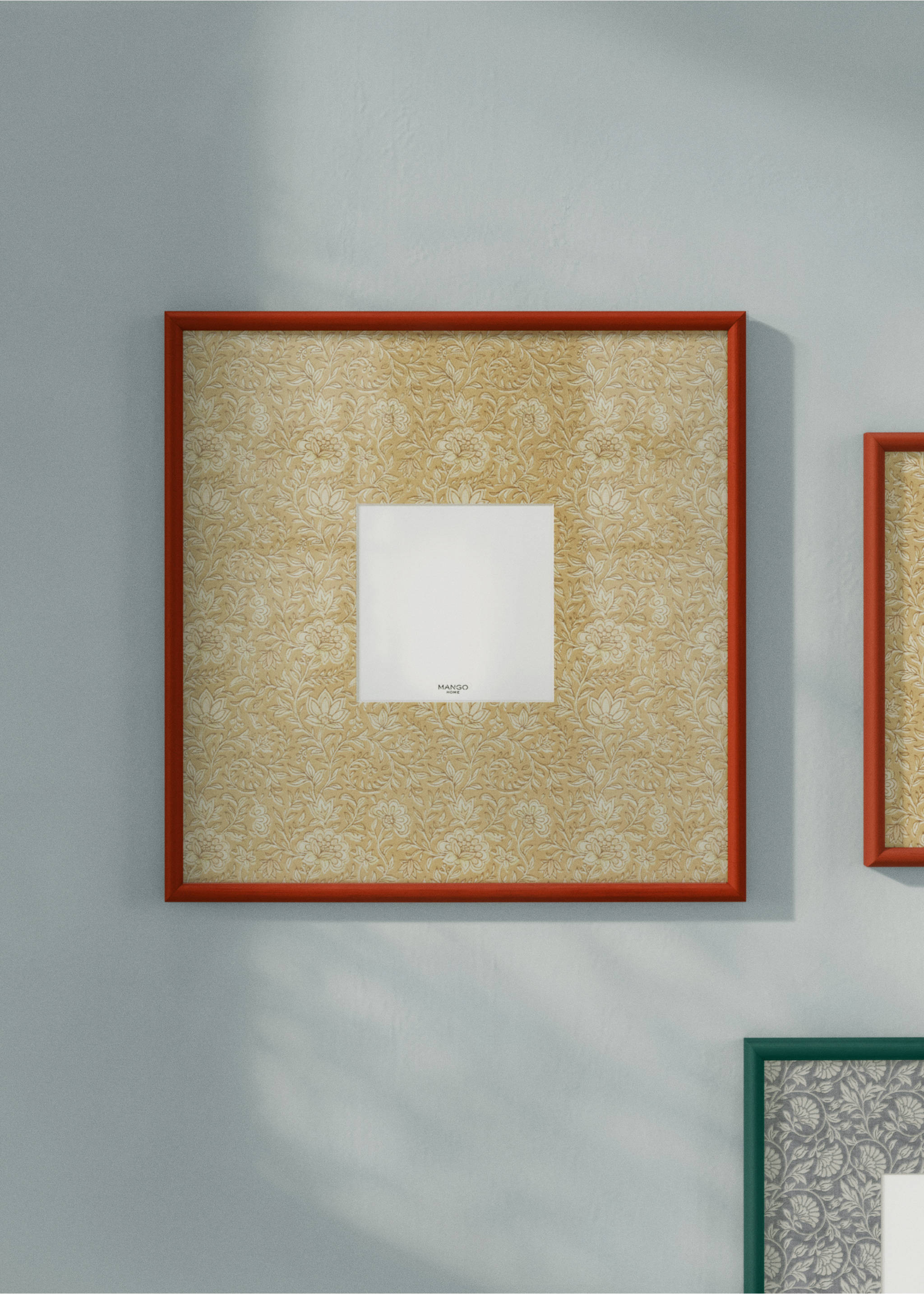 Cadre photo extra-grand à contraste, à imprimé floral - Plan général, Orange. Ref: 27042937-00.