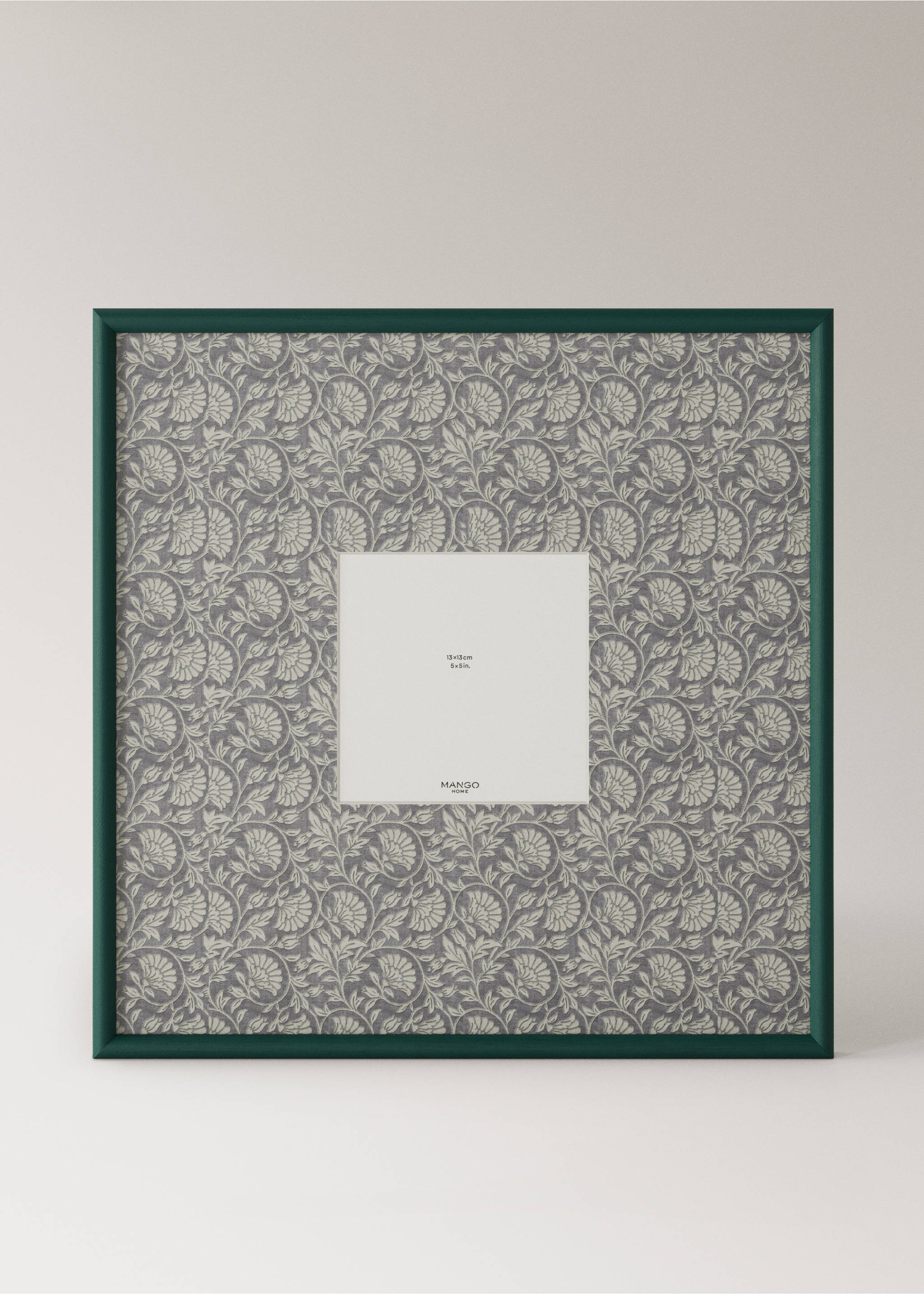 Extra large floral print contrast photo frame - Article without model, Billiard Green. Ref: 27042937-00.