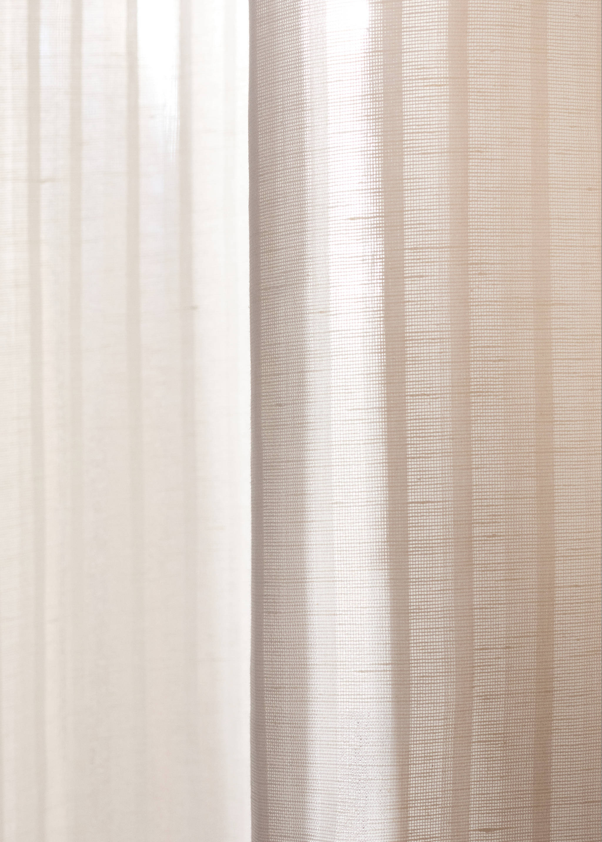 Linen cotton striped curtain with medium opacity - Details of the article 7