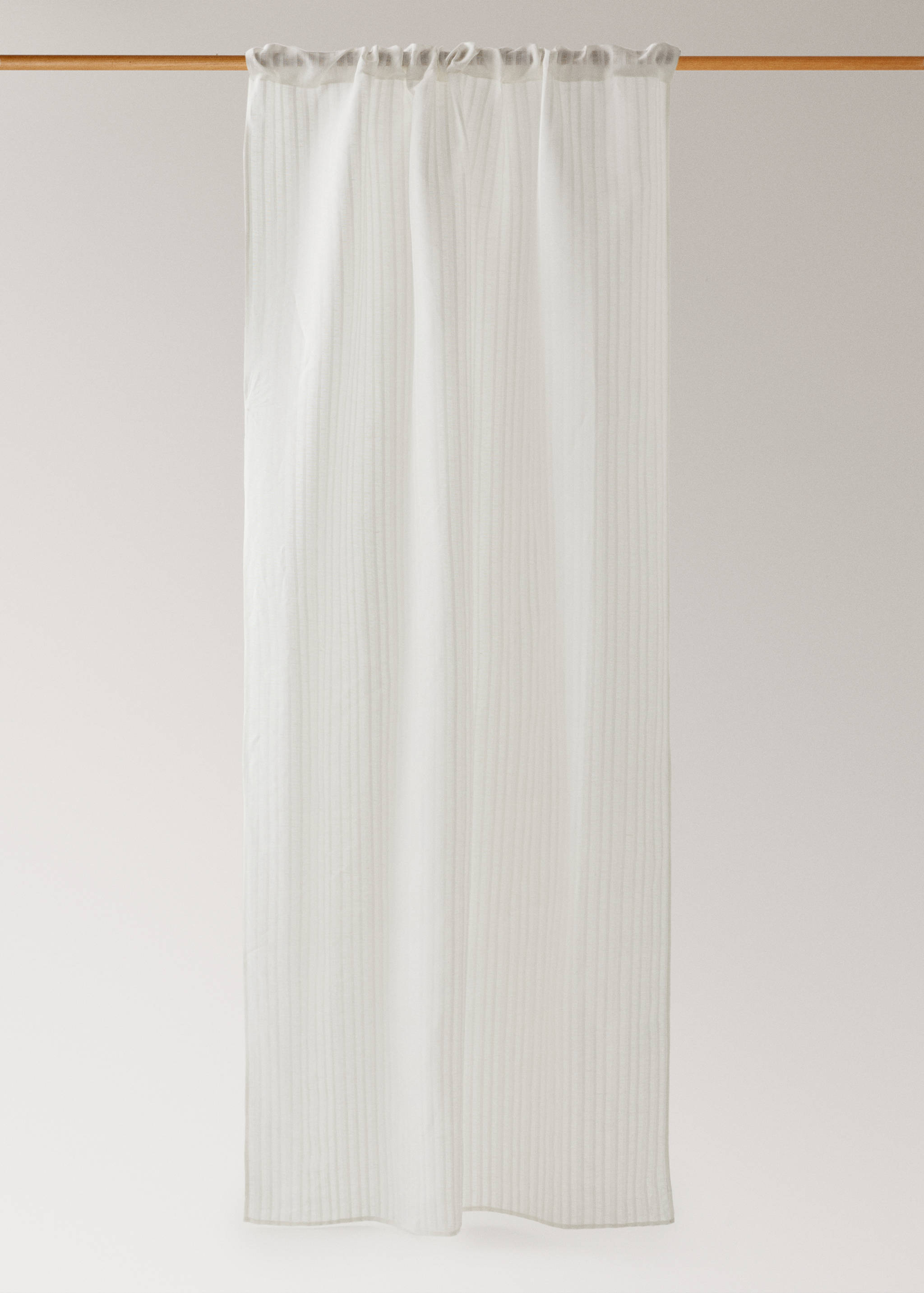 Linen cotton striped curtain with medium opacity - Article without model