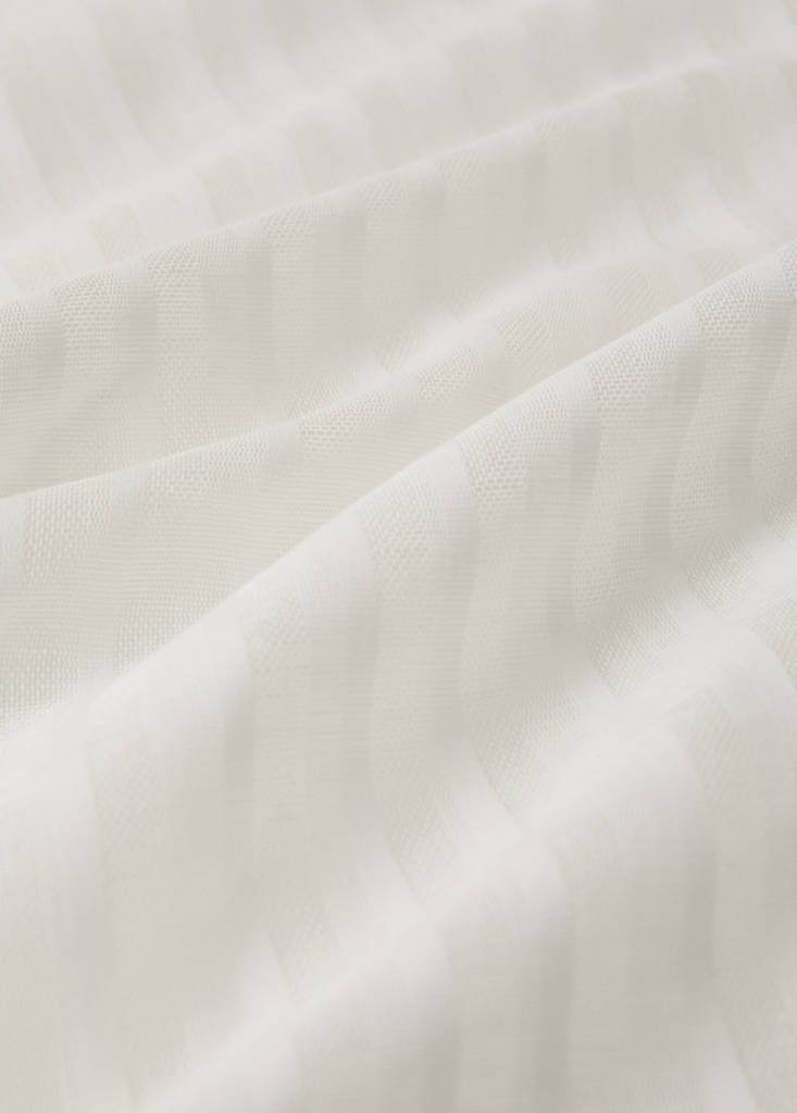 Linen cotton striped curtain with medium opacity — Ecru