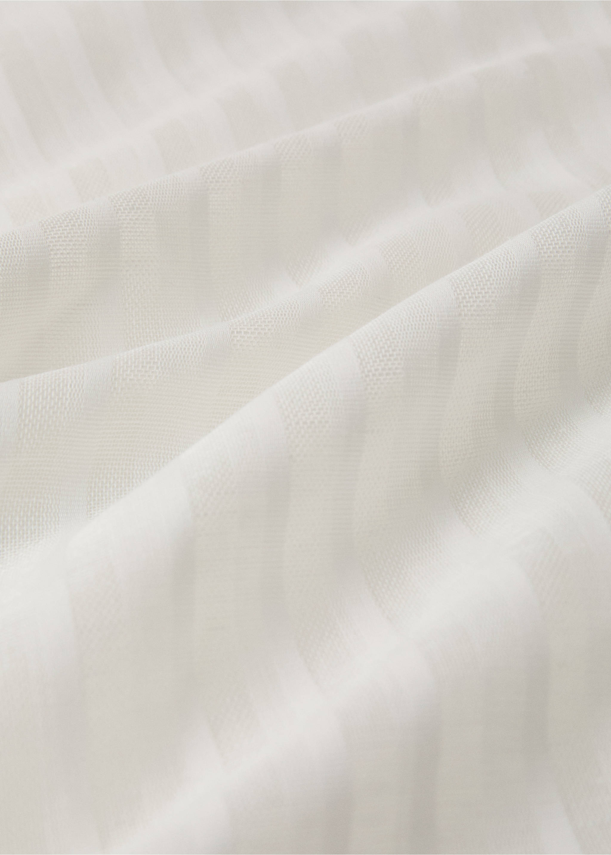 Linen cotton striped curtain with medium opacity - Details of the article 3, Ecru. Ref: 27043270-00.