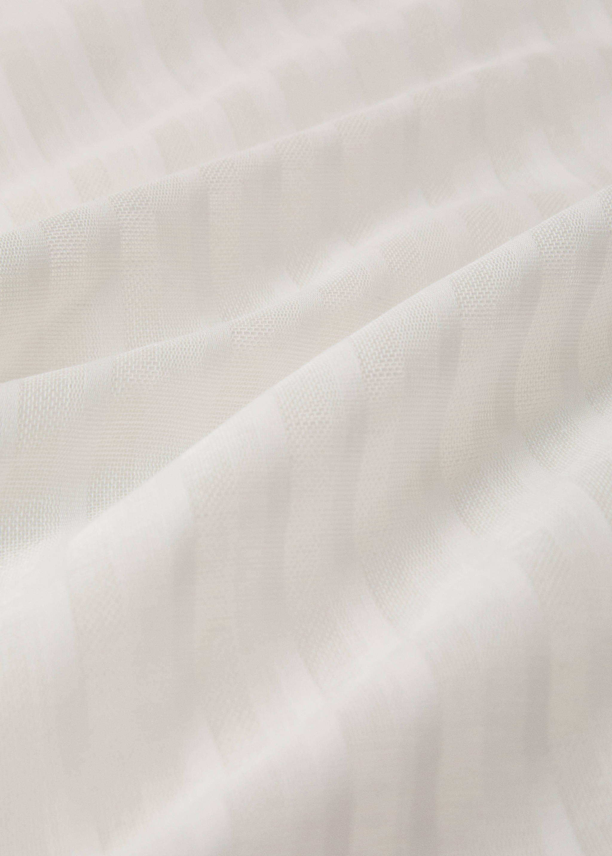 Linen cotton striped curtain with medium opacity - Details of the article 3