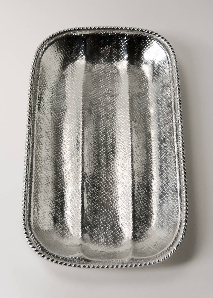Rectangular brass bathroom tray — Silver