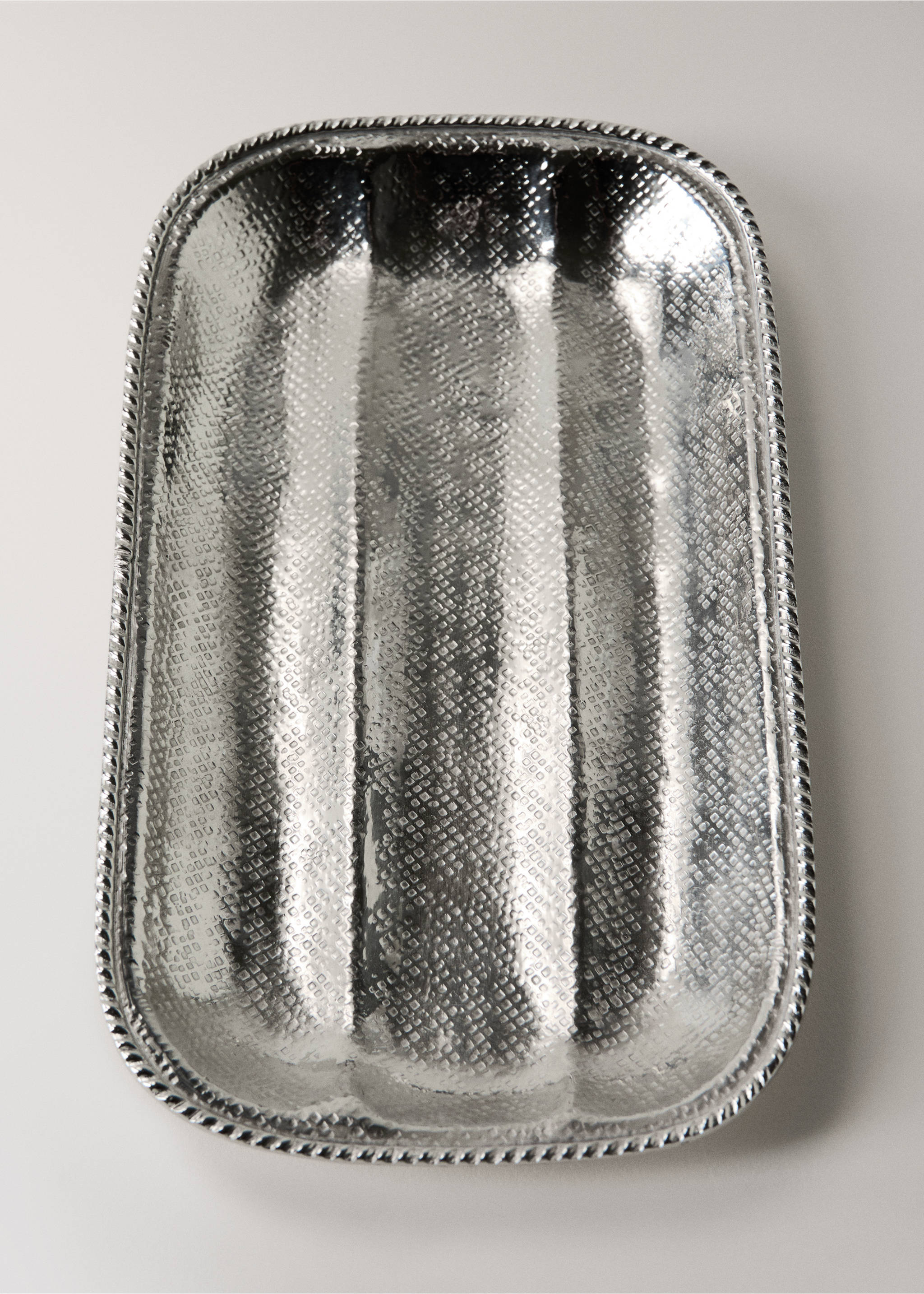 Rectangular brass bathroom tray - Details of the article 1, Silver. Ref: 27043272-00.