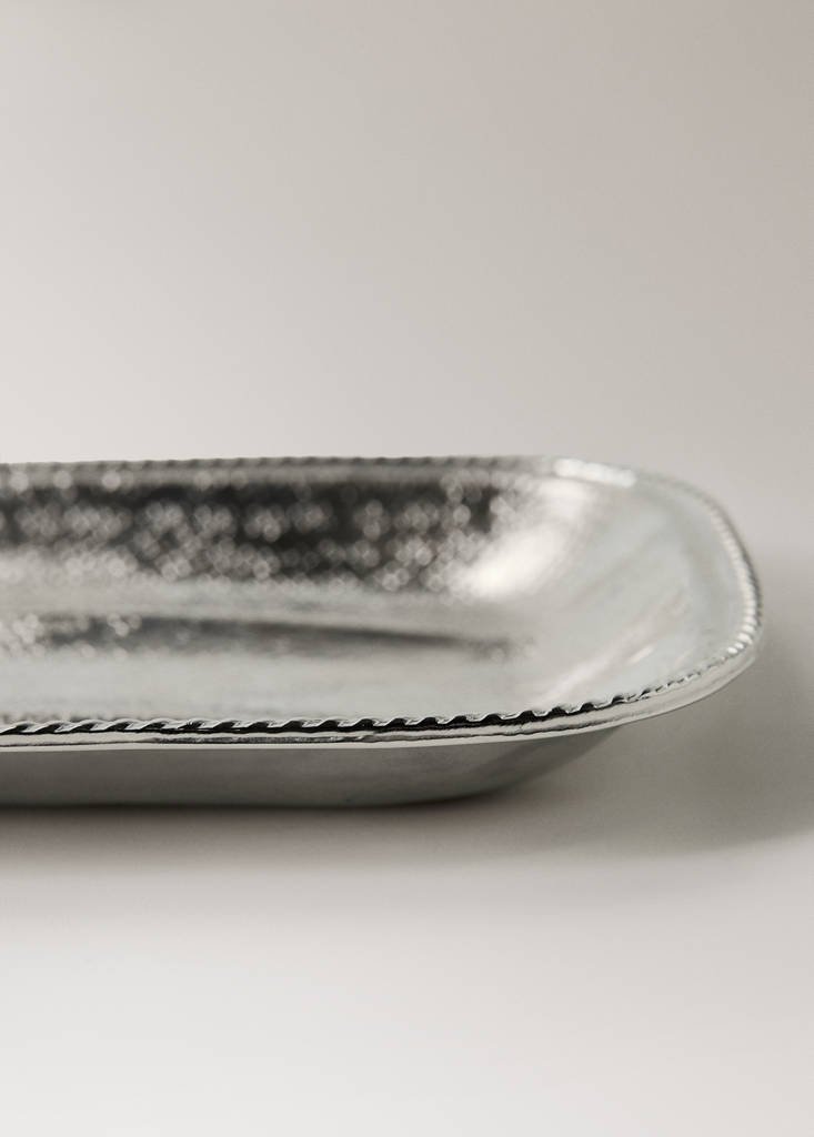 Rectangular brass bathroom tray — Silver