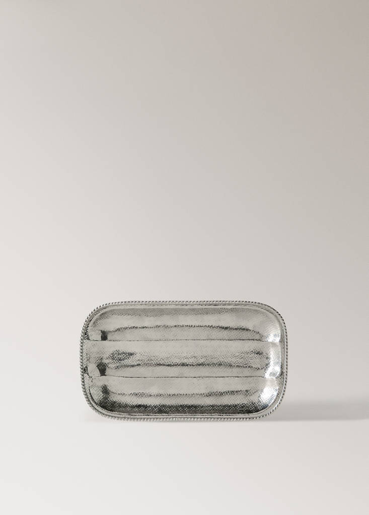 Rectangular brass bathroom tray — Silver