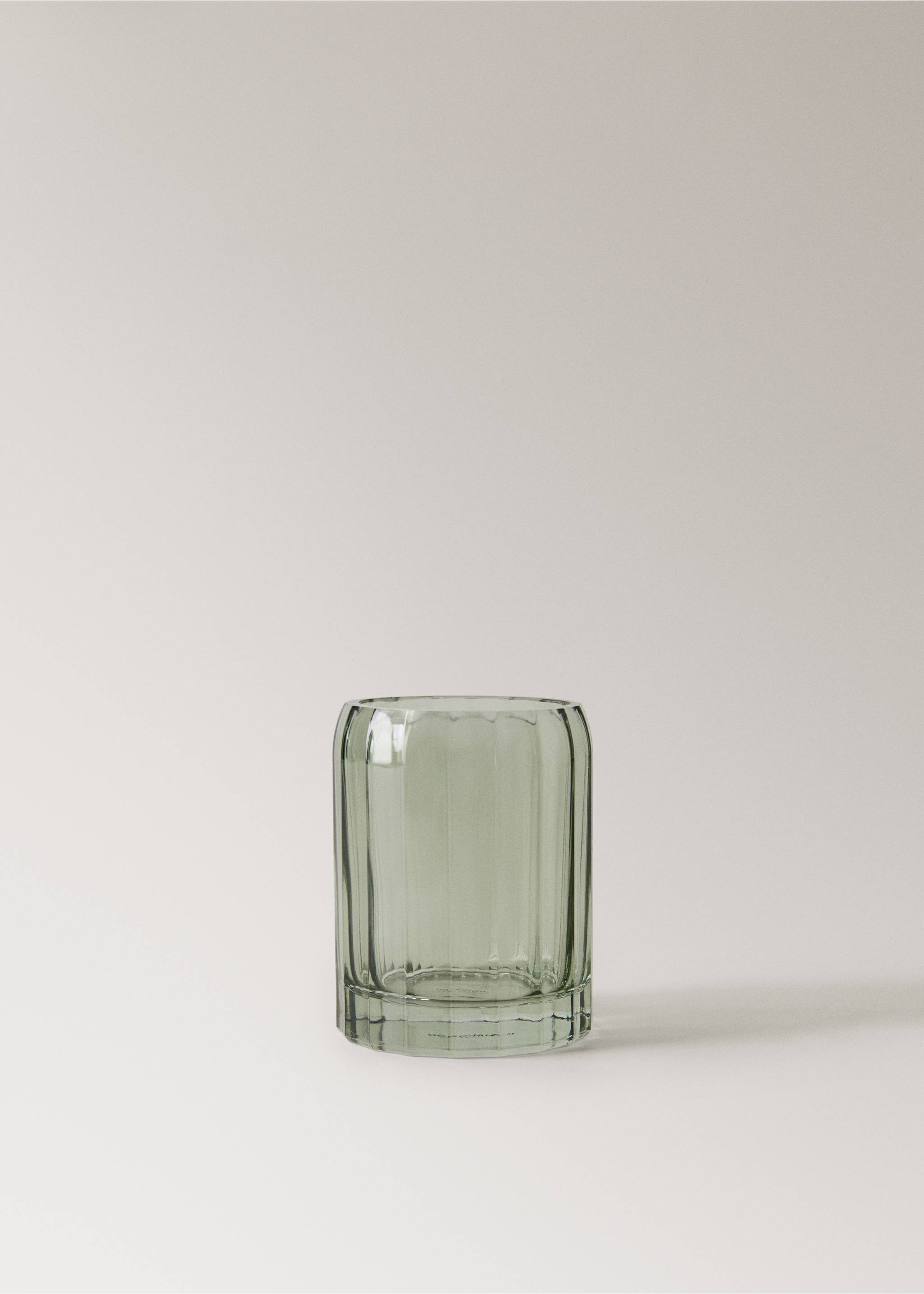Glass toothbrush holder - Article without model, Green. Ref: 27043276-00.