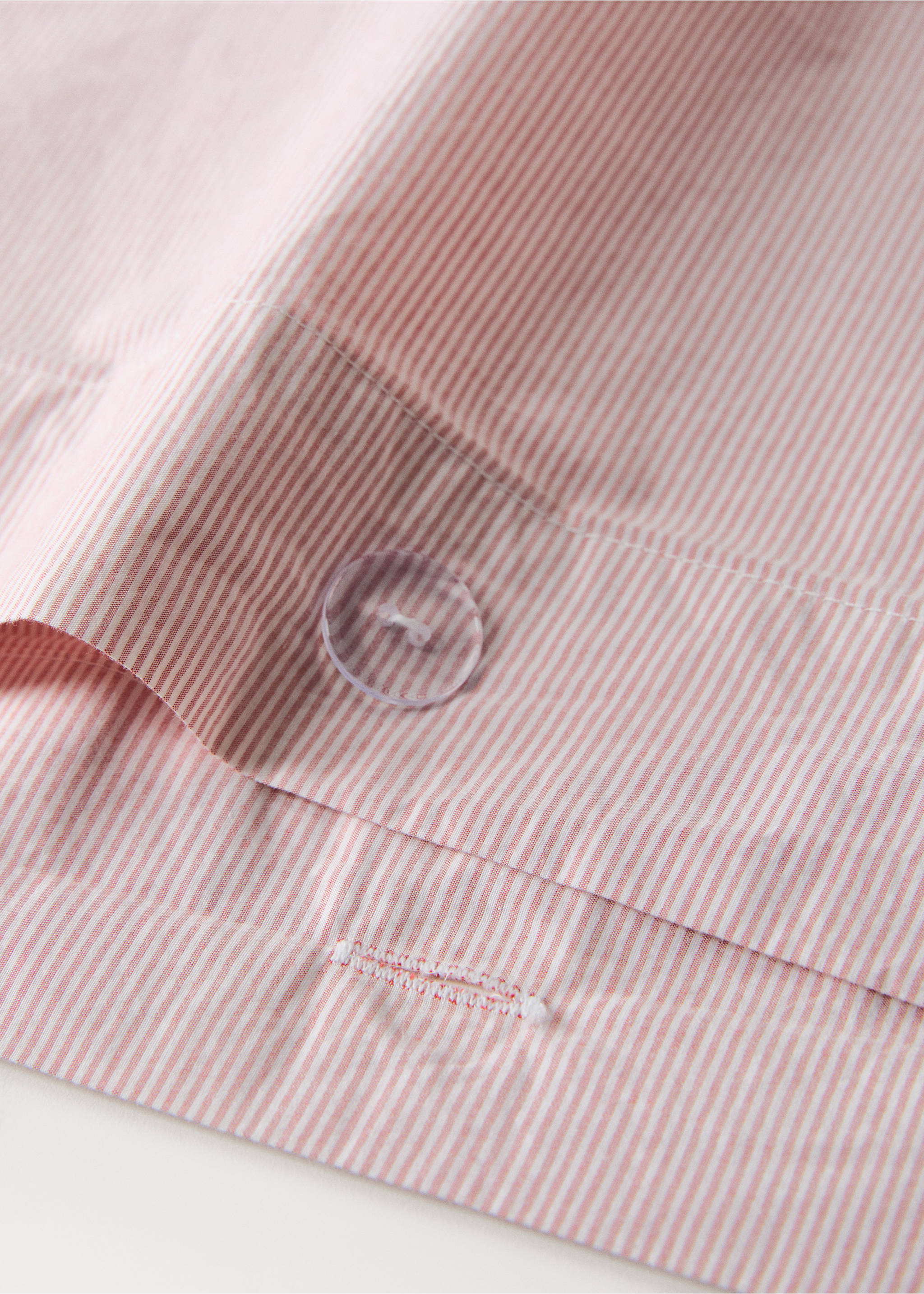 Cotton yarn-dyed duvet cover for 135/140 cm bed - Details of the article 1, Grapefruit. Ref: 27043278-00.