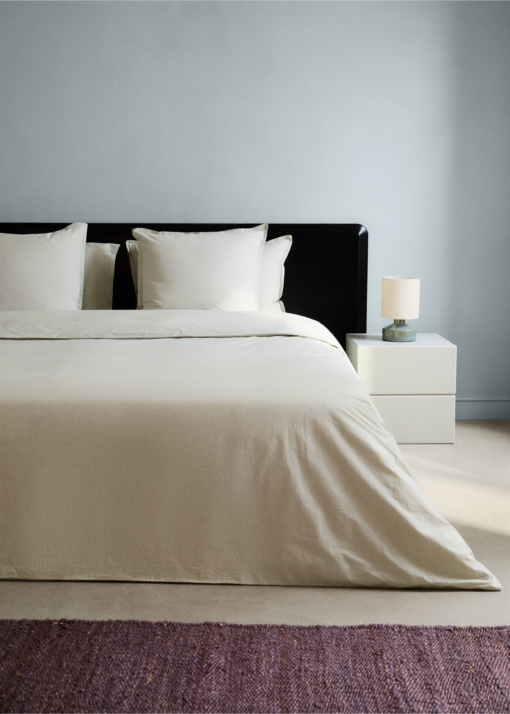 Cotton yarn-dyed duvet cover for 135/140 cm bed - General plane, Pastel Green. Ref: 27043278-00.
