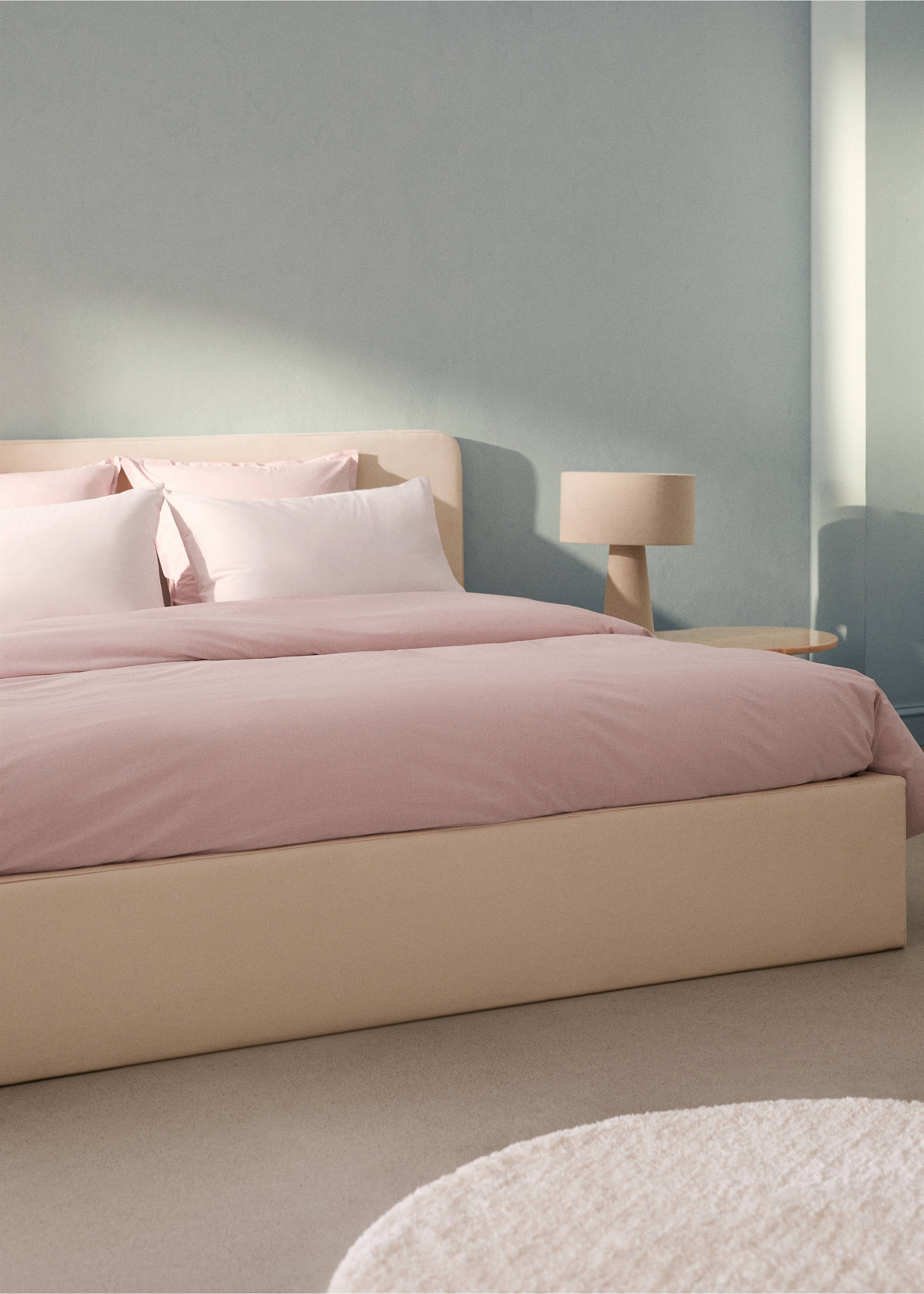 Cotton yarn-dyed duvet cover for bed 180/200 cm - General plane, Grapefruit. Ref: 27043280-00.