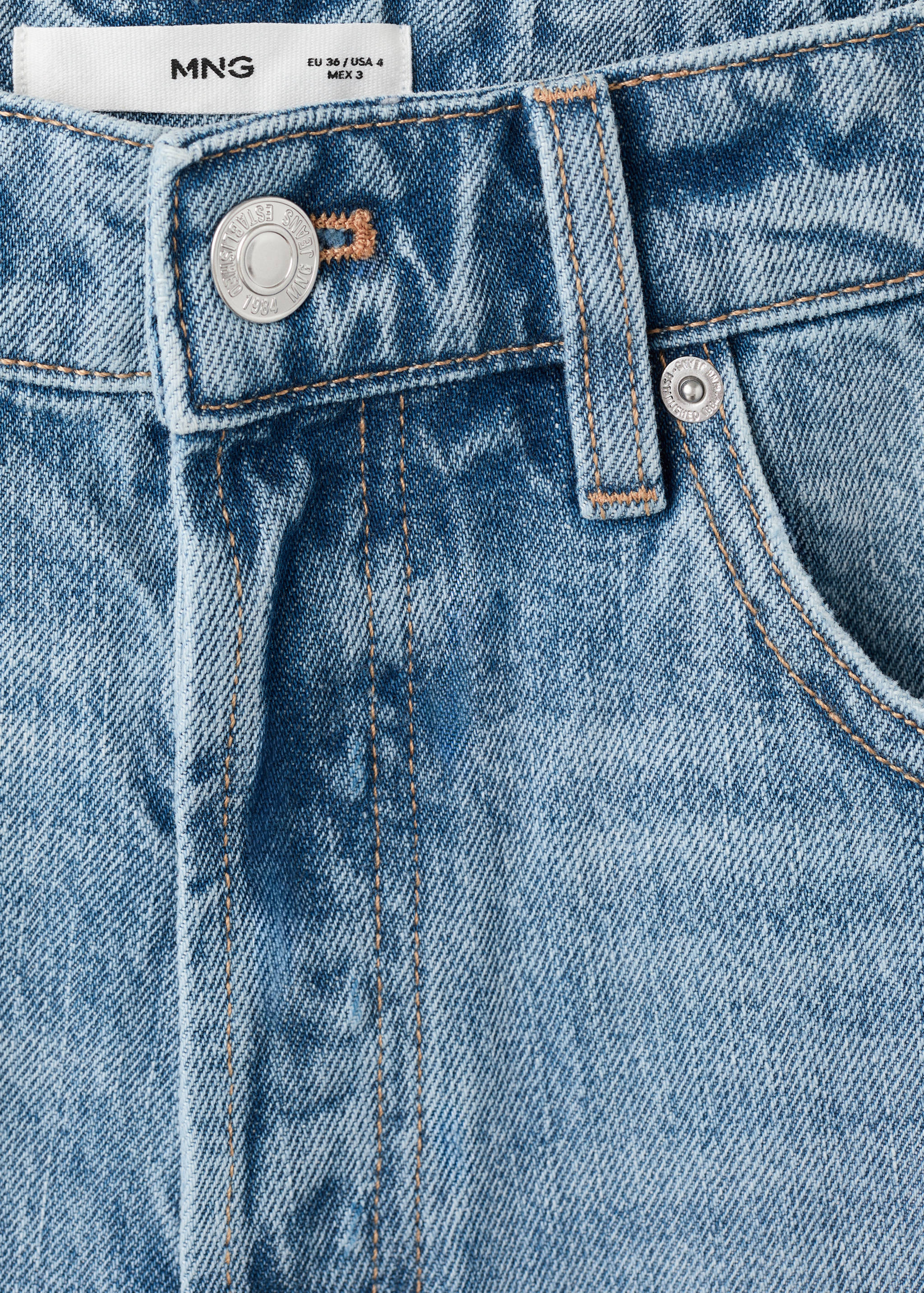 Shorts denim bajo deshilachado - Detalle del artículo 8