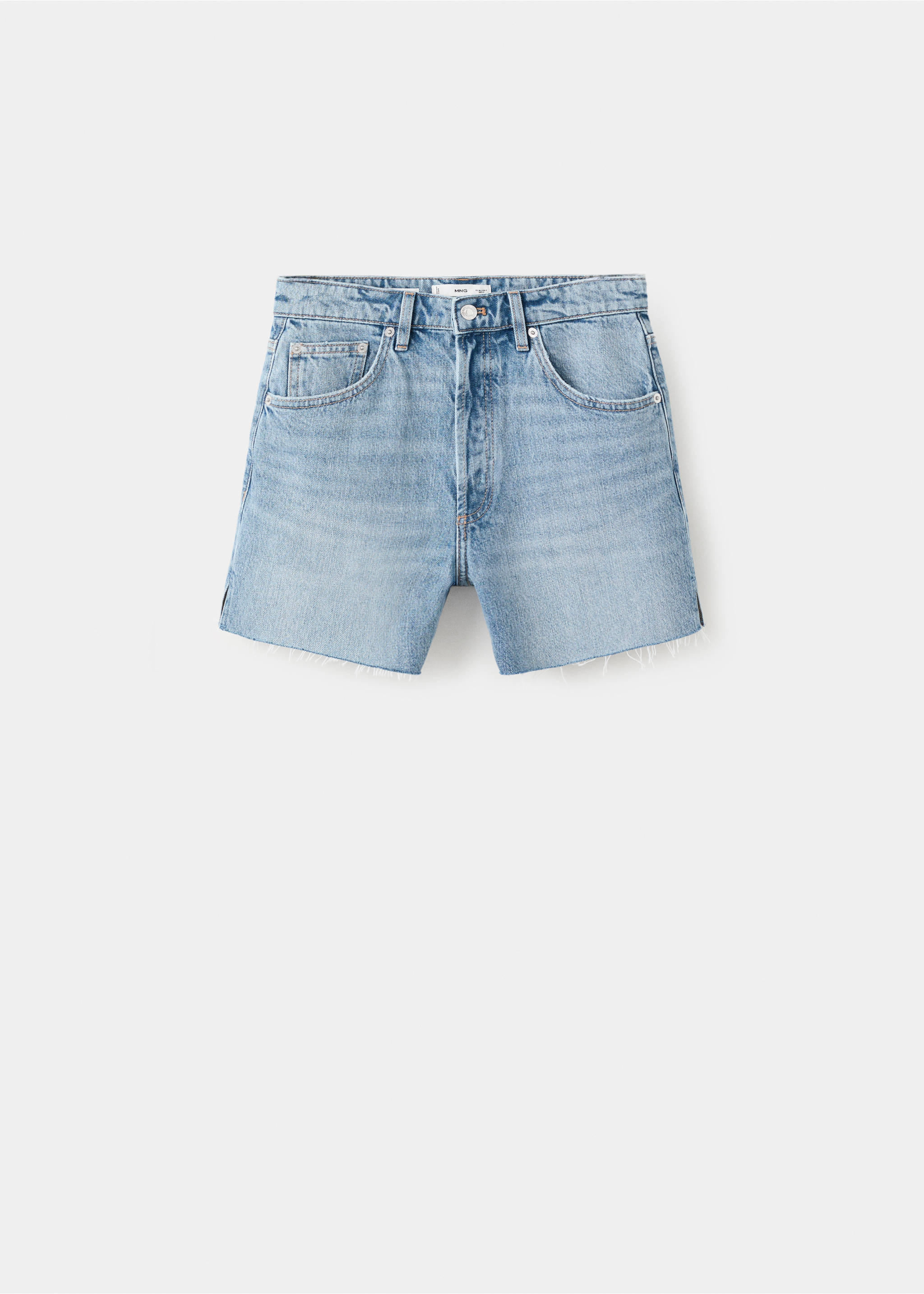 Denim shorts with frayed hem - Article without model, Medium Blue. Ref: 27043281-00.