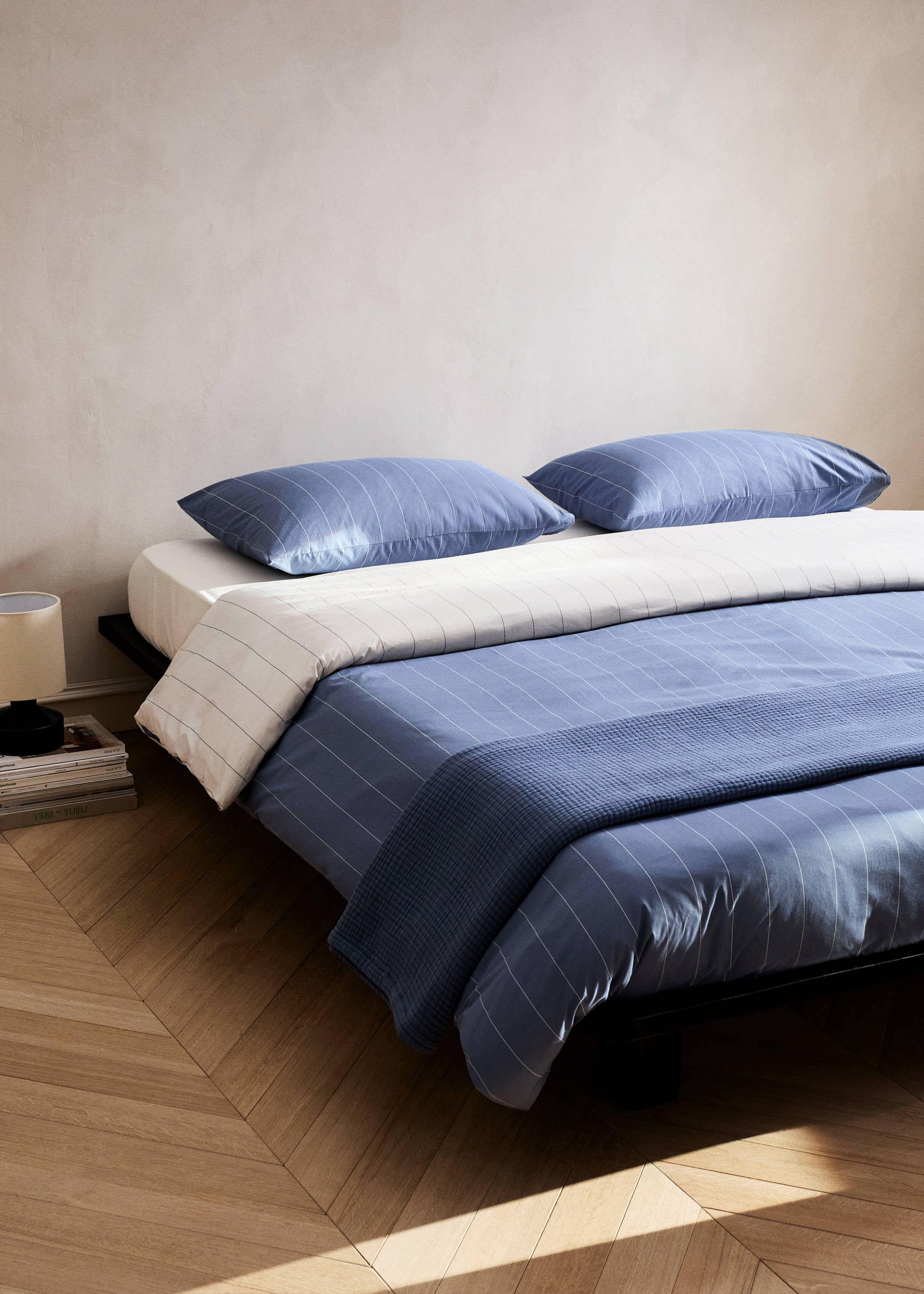 100% cotton reversible striped duvet cover for 90 cm bed - General plane