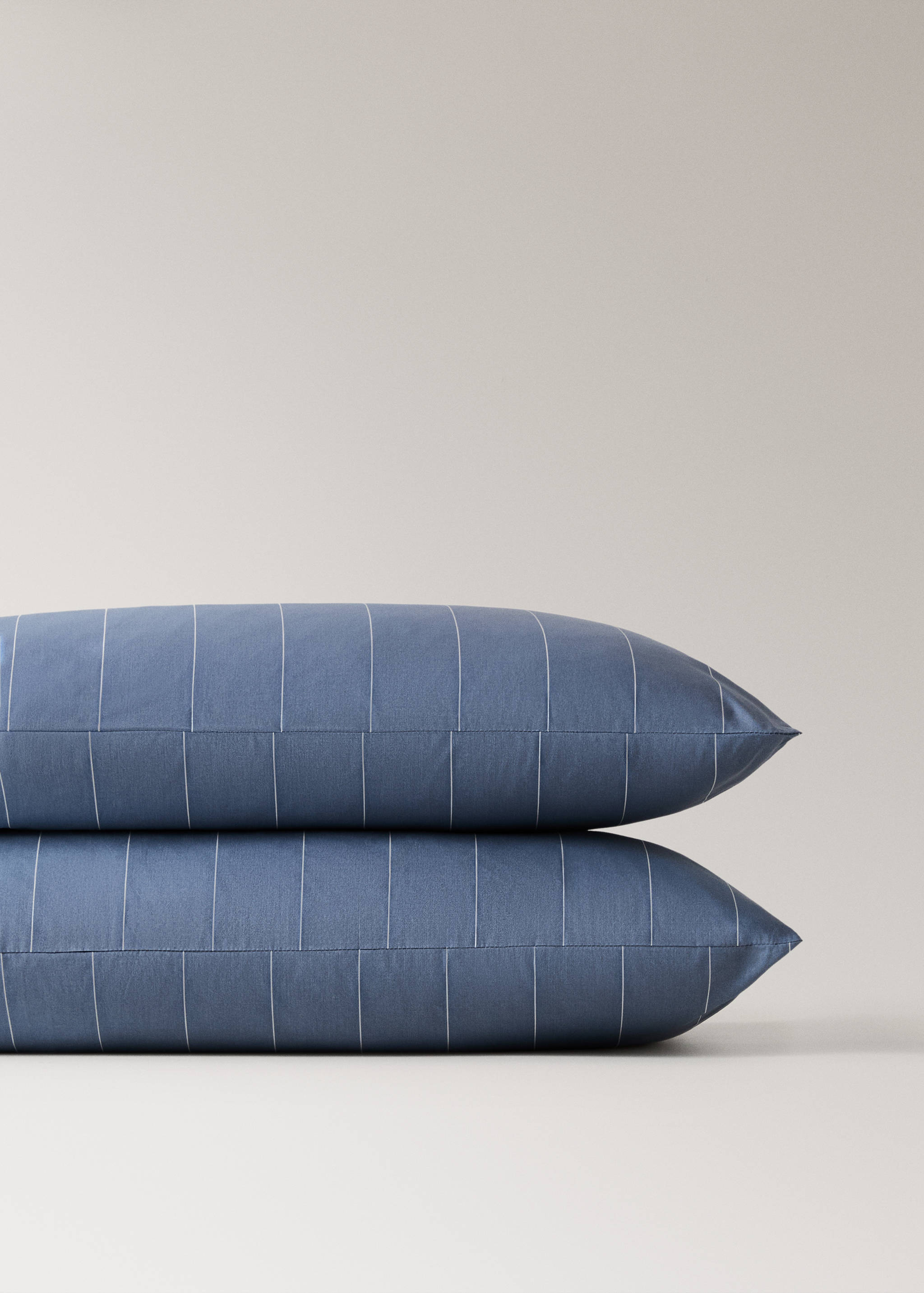 Δύο μαξιλαροθήκες 100% βαμβάκι ριγέ δύο όψεων 50x75 εκ - Λεπτομέρεια του προϊόντος 1