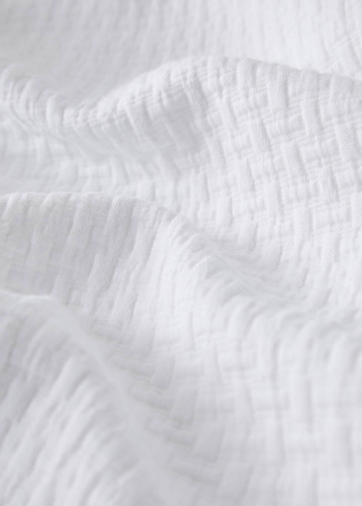Tagesdecke aus Garment-Dyed-Baumwolle, Eckenverstärkung, für 180/200 cm Bett — Weiß