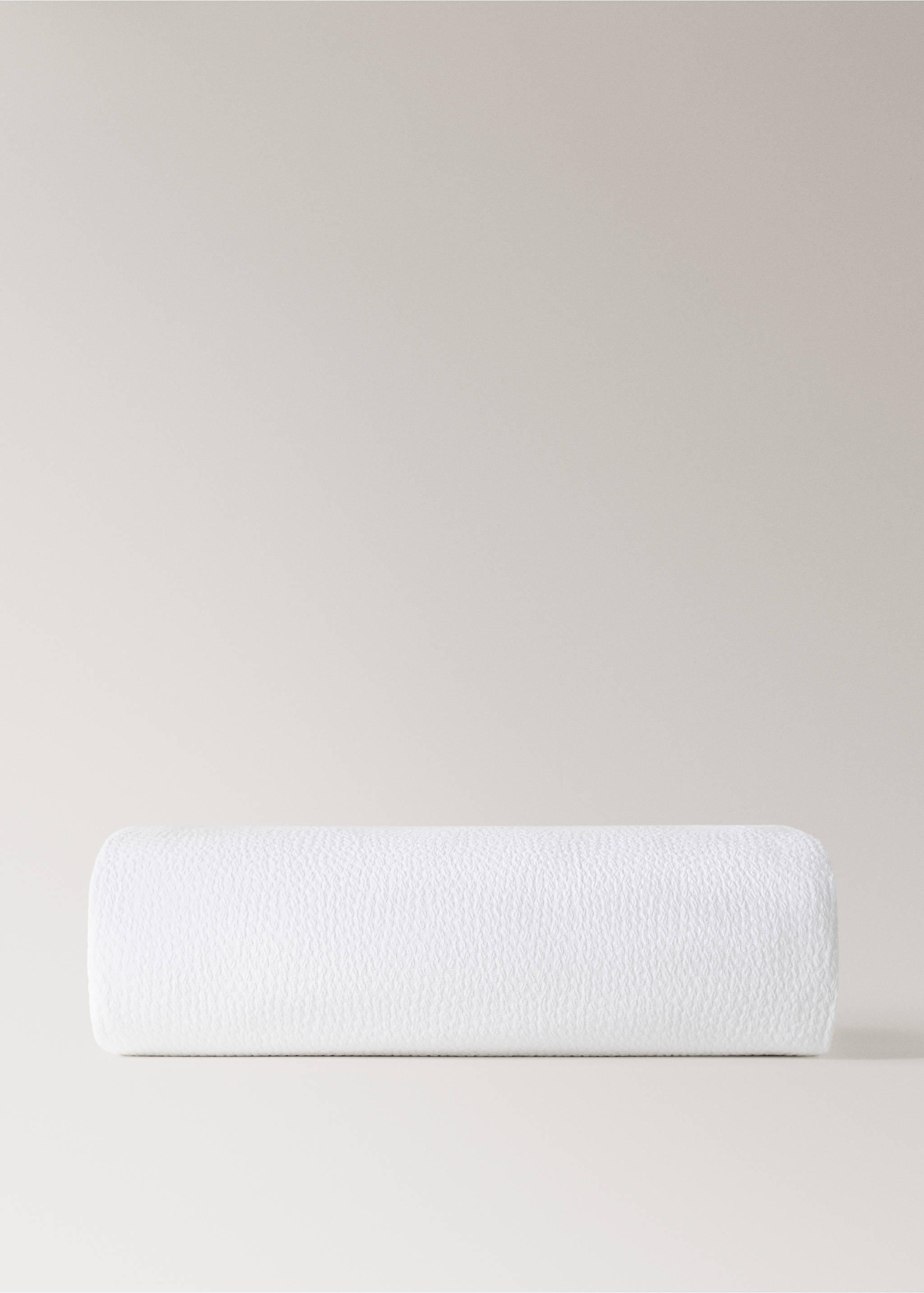 Jacquard cotton textured bedspread for 130/150 cm bed - Article without model, White. Ref: 27043292-00.