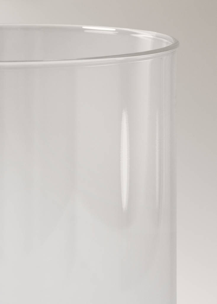 Large cylindrical borosilicate vase — Ice Grey