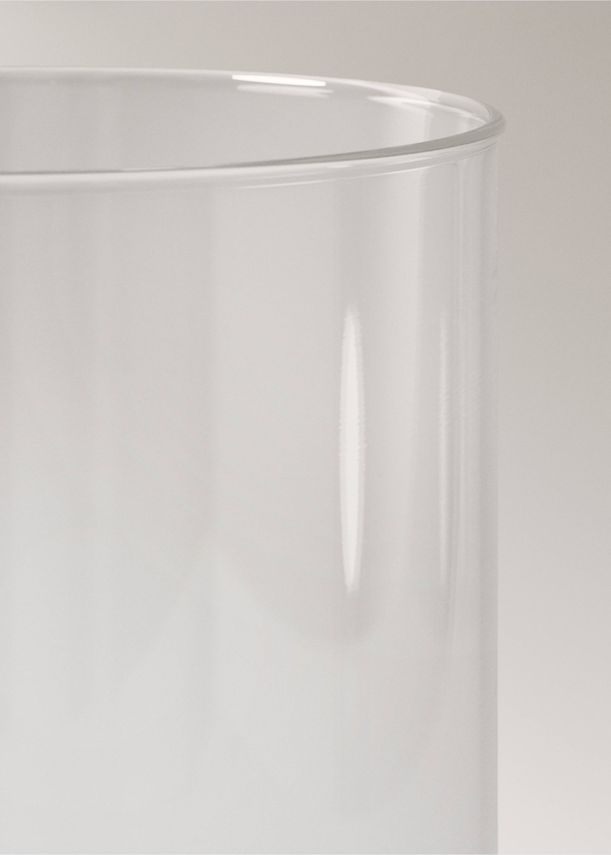 Large cylindrical borosilicate vase - Details of the article 1, Ice Grey. Ref: 27043293-00.