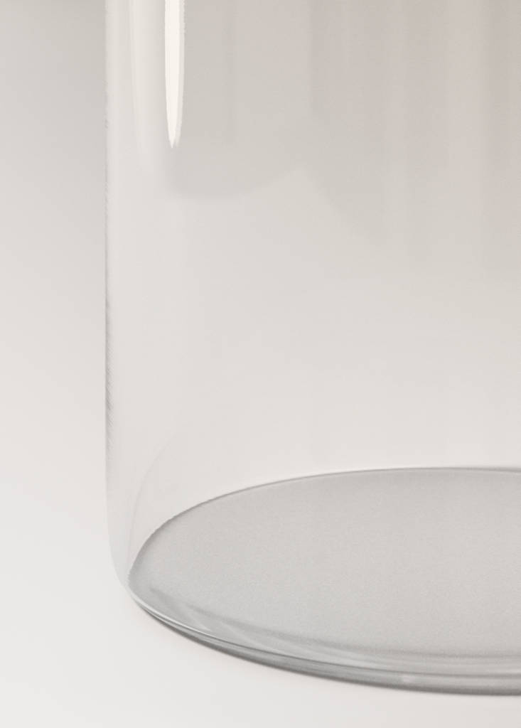 Large cylindrical borosilicate vase — Ice Grey