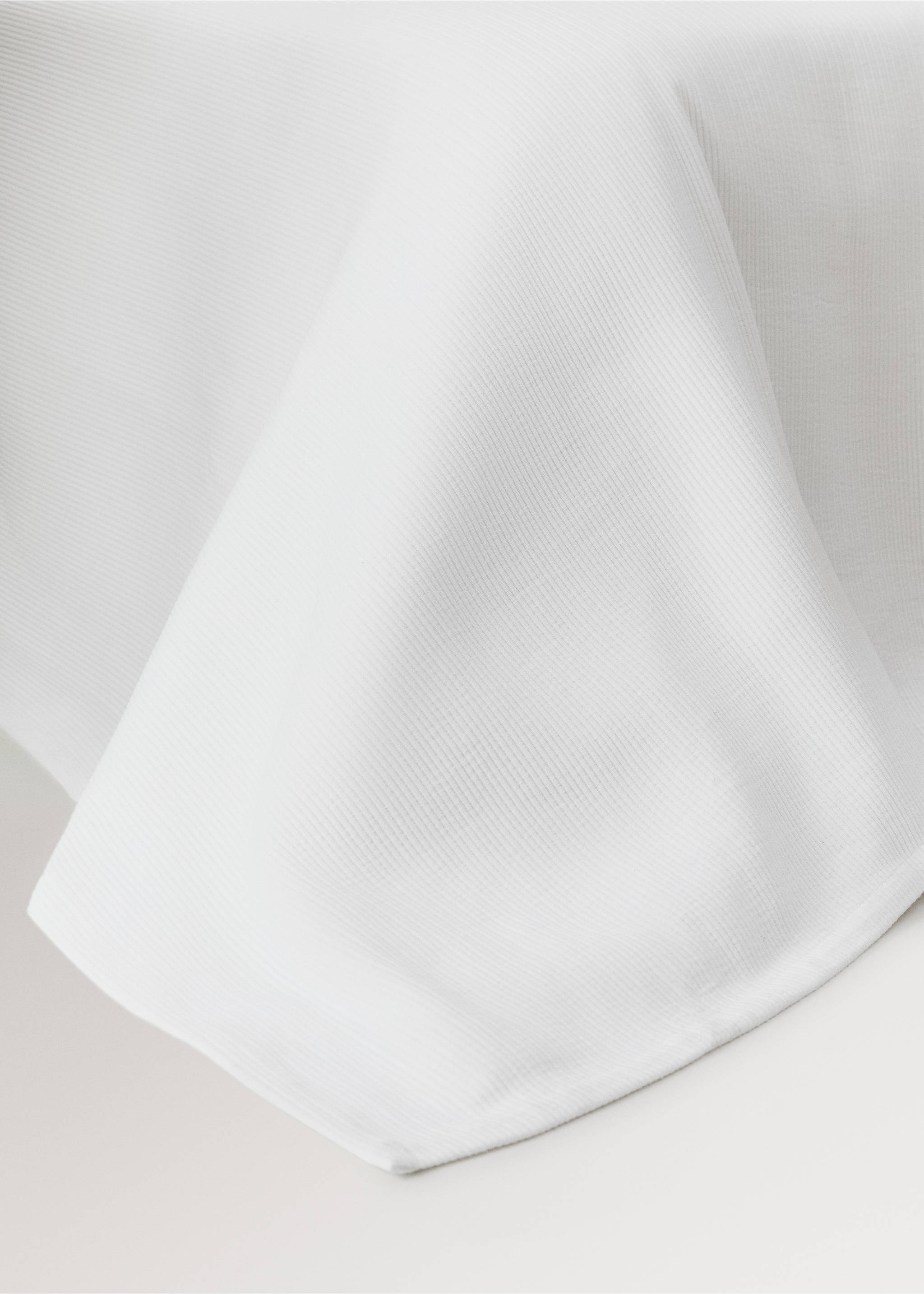 Fine-striped cotton bedspread for 180/200 cm bed - Details of the article 8, White. Ref: 27043296-00.